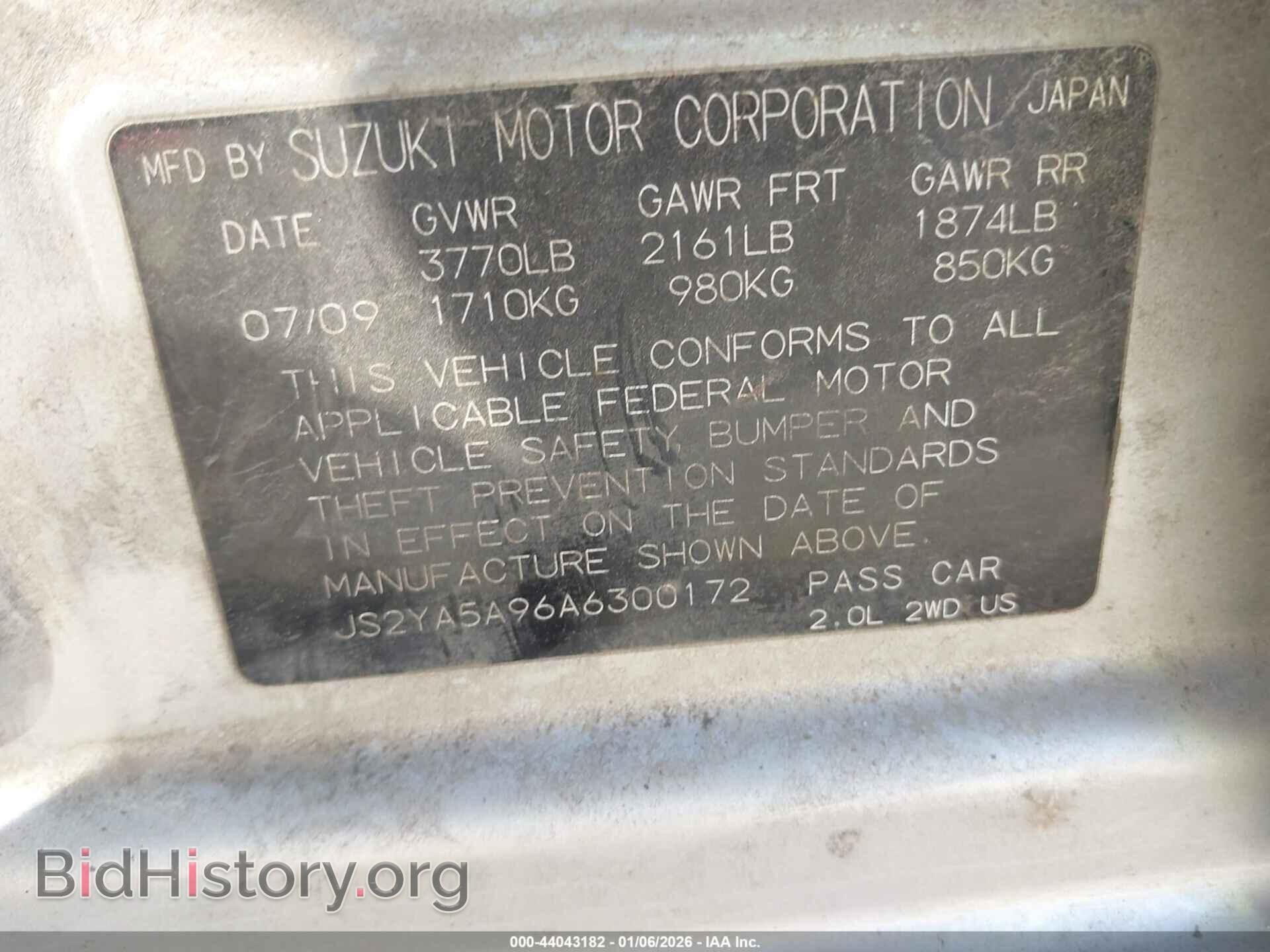 2010 SUZUKI SX4 - VIN: JS2YA5A96A6300172 - Photo 9