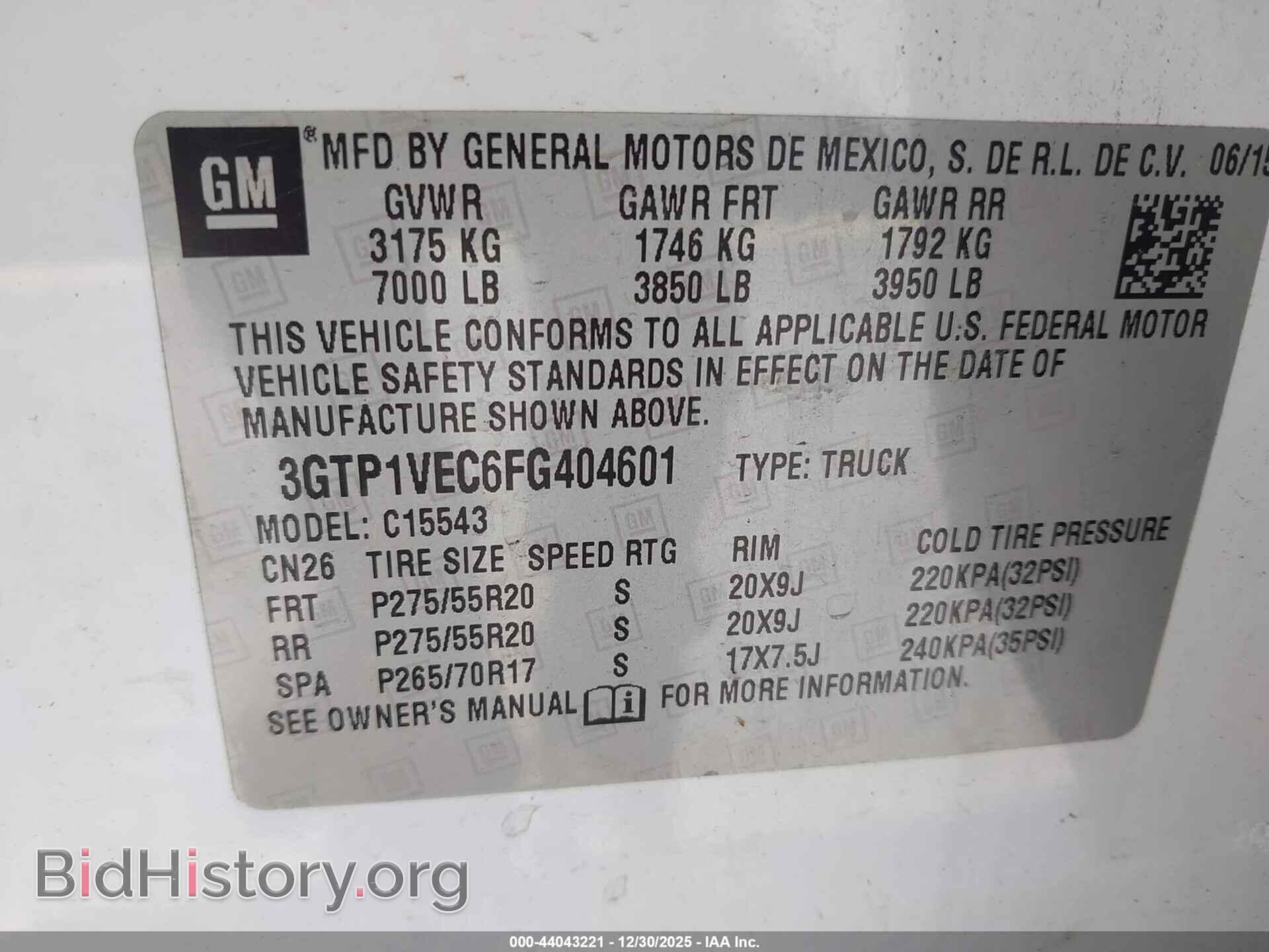 2015 GMC SIERRA 1500 - VIN: 3GTP1VEC6FG404601 - Фото 9
