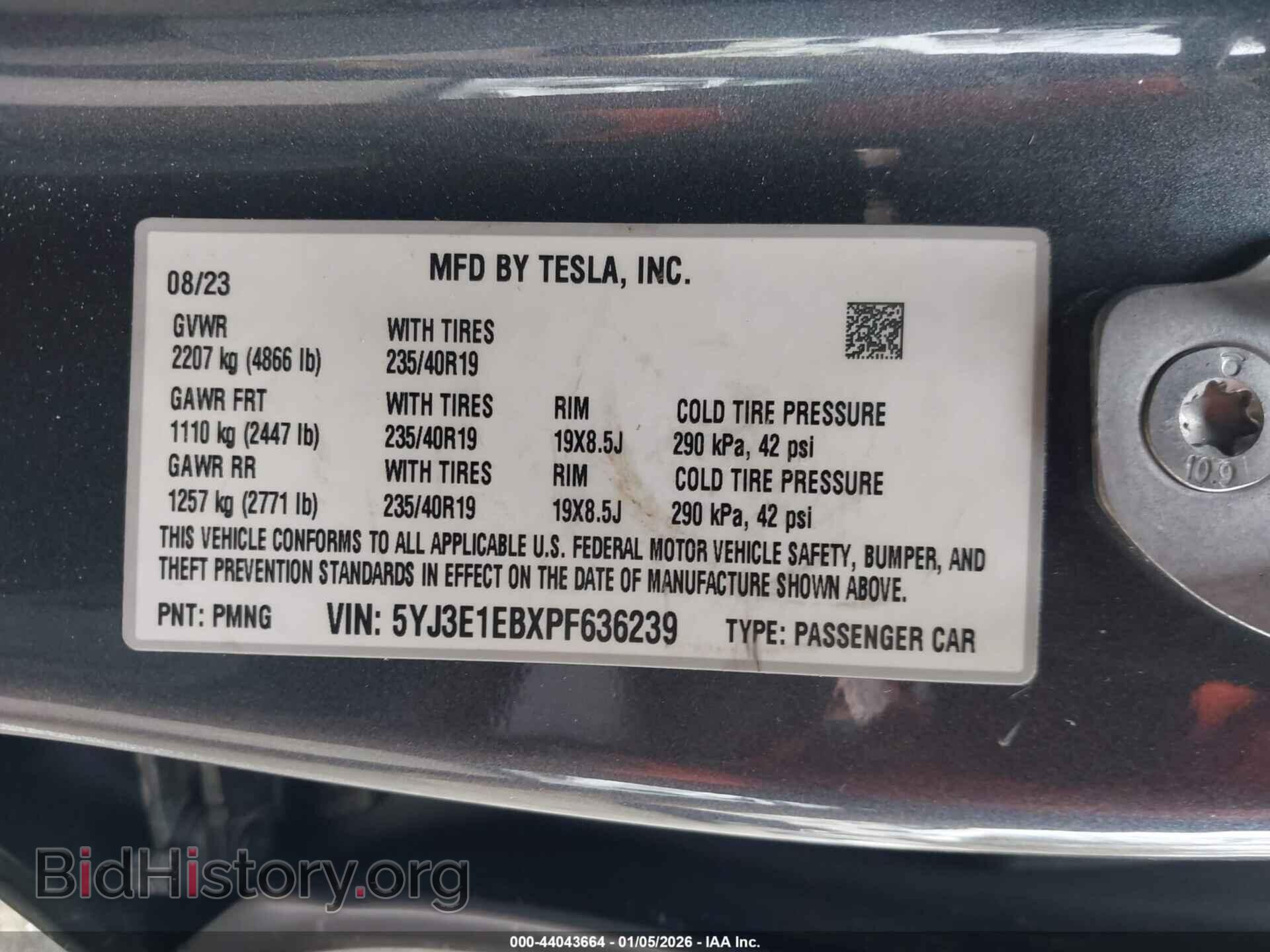 2023 TESLA MODEL 3 - VIN: 5YJ3E1EBXPF636239 - Фото 9