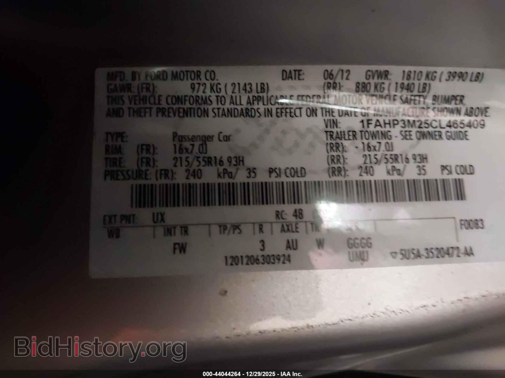 2012 FORD FOCUS - VIN: 1FAHP3M25CL465409 - Фото 9