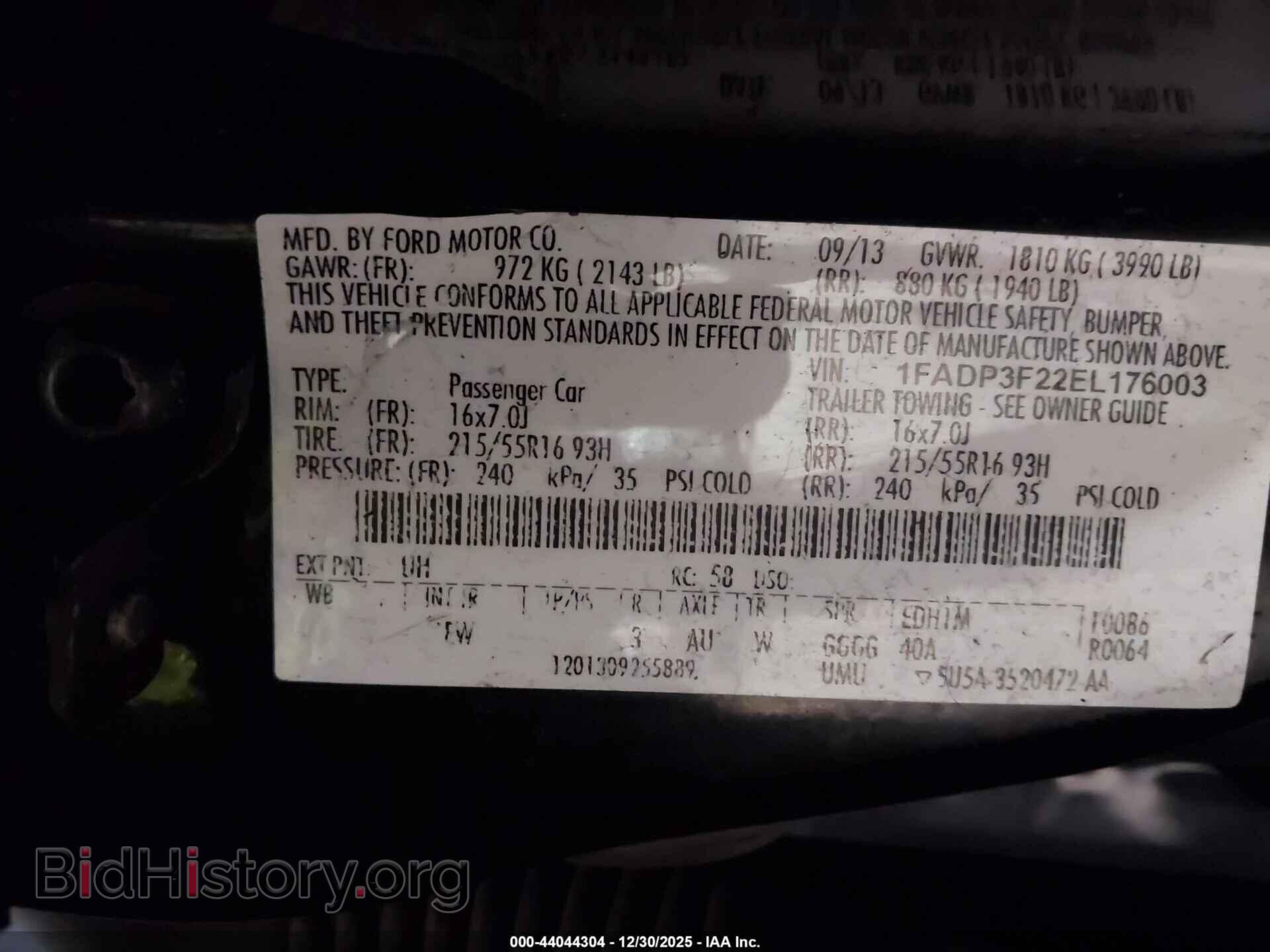 2014 FORD FOCUS - VIN: 1FADP3F22EL176003 - Photo 9