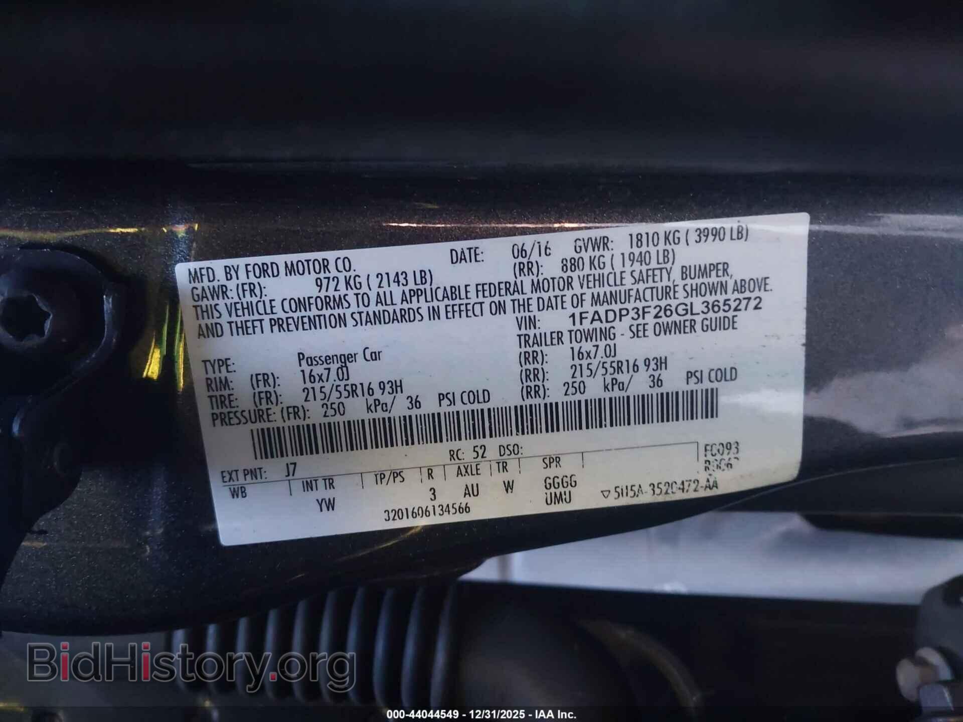 2016 FORD FOCUS - VIN: 1FADP3F26GL365272 - Фото 9