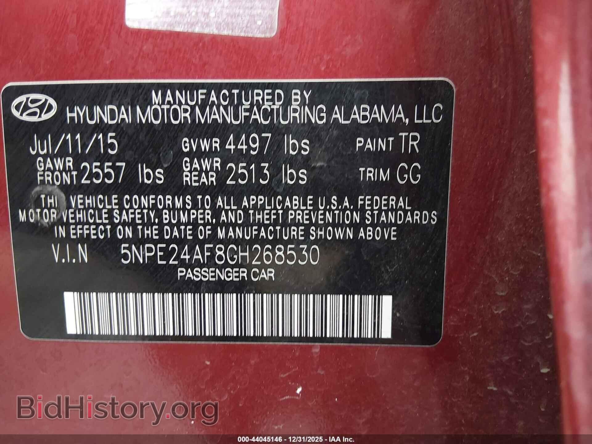 2016 HYUNDAI SONATA - VIN: 5NPE24AF8GH268530 - Фото 9