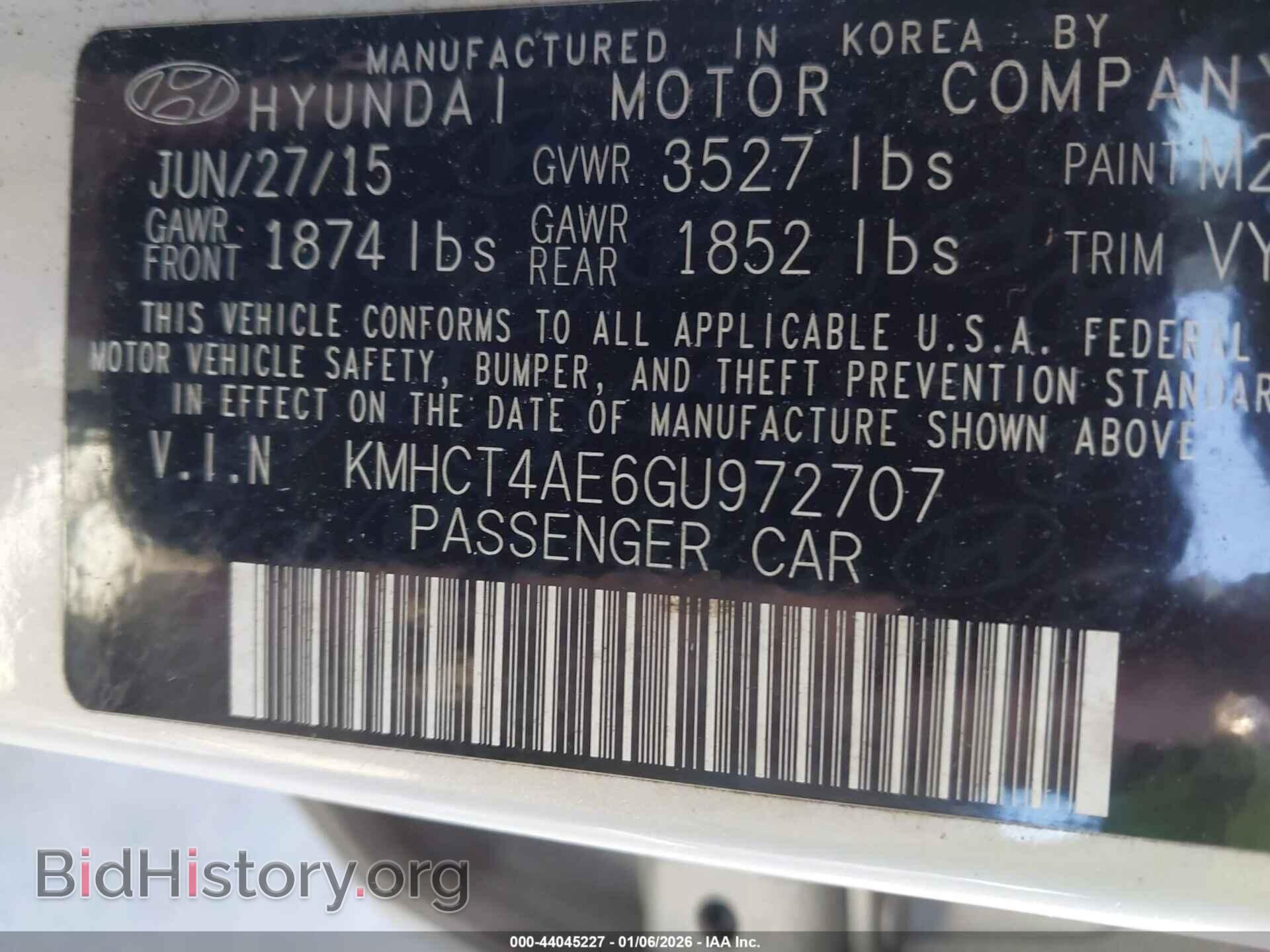 2016 HYUNDAI ACCENT - VIN: KMHCT4AE6GU972707 - Фото 9