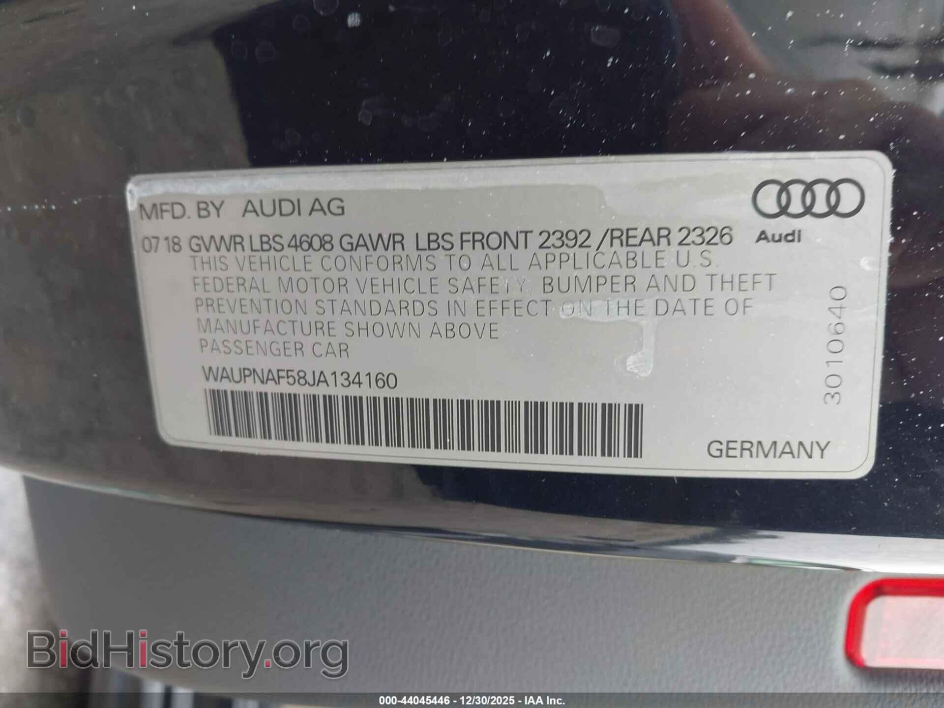 2018 AUDI A5 - VIN: WAUPNAF58JA134160 - Фото 9