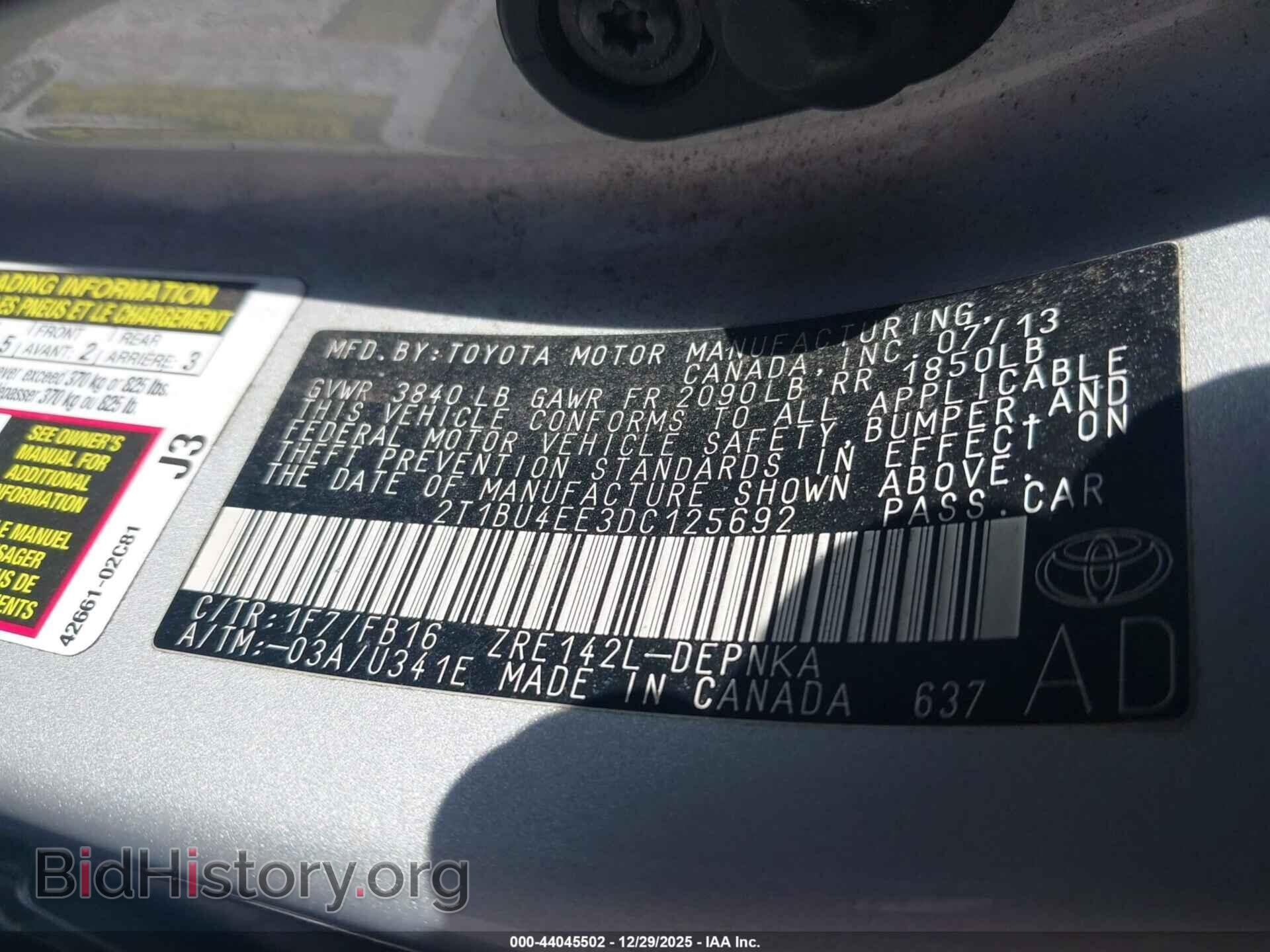 2013 TOYOTA COROLLA - VIN: 2T1BU4EE3DC125692 - Фото 9