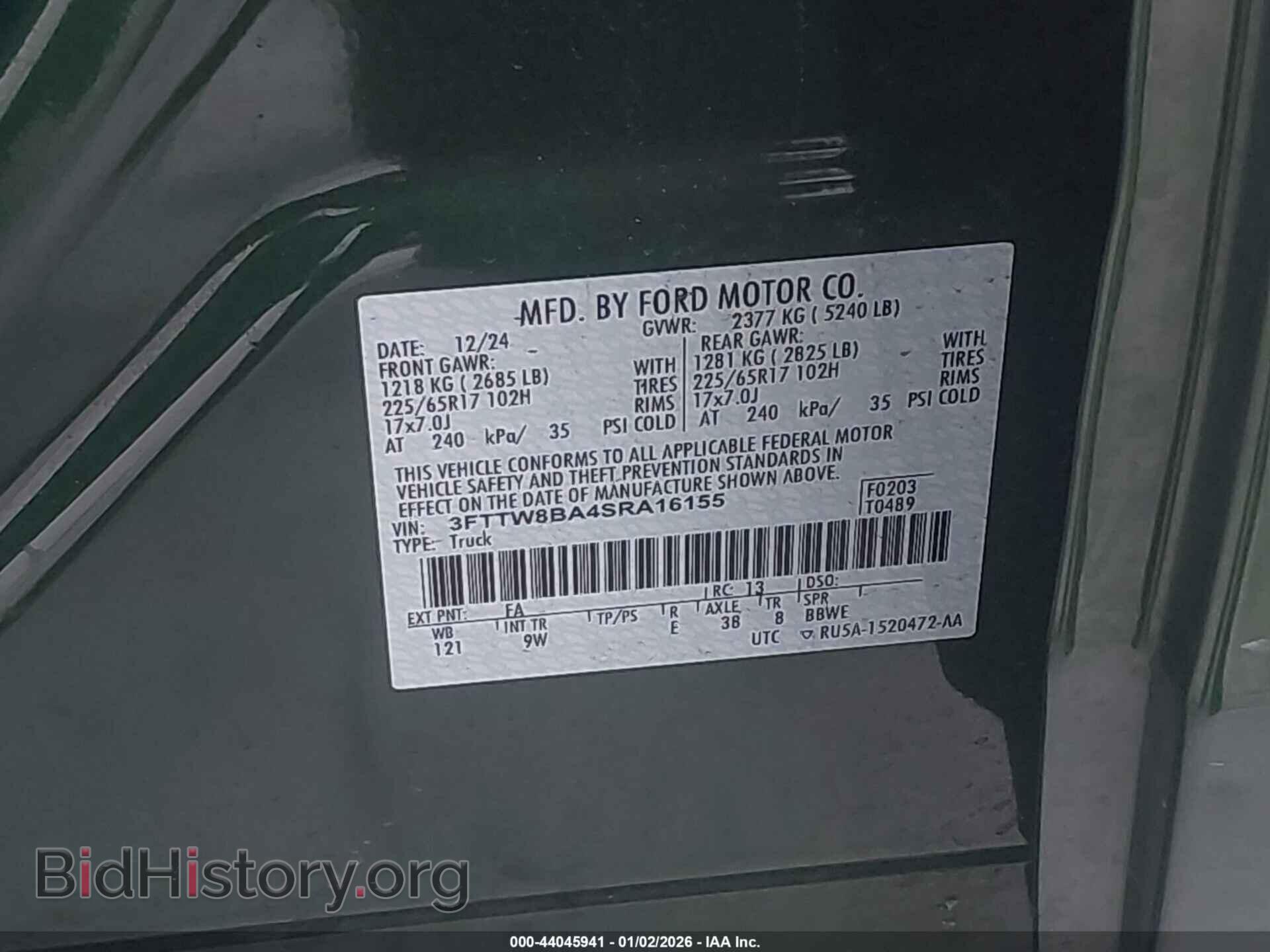2025 FORD MAVERICK - VIN: 3FTTW8BA4SRA16155 - Фото 9