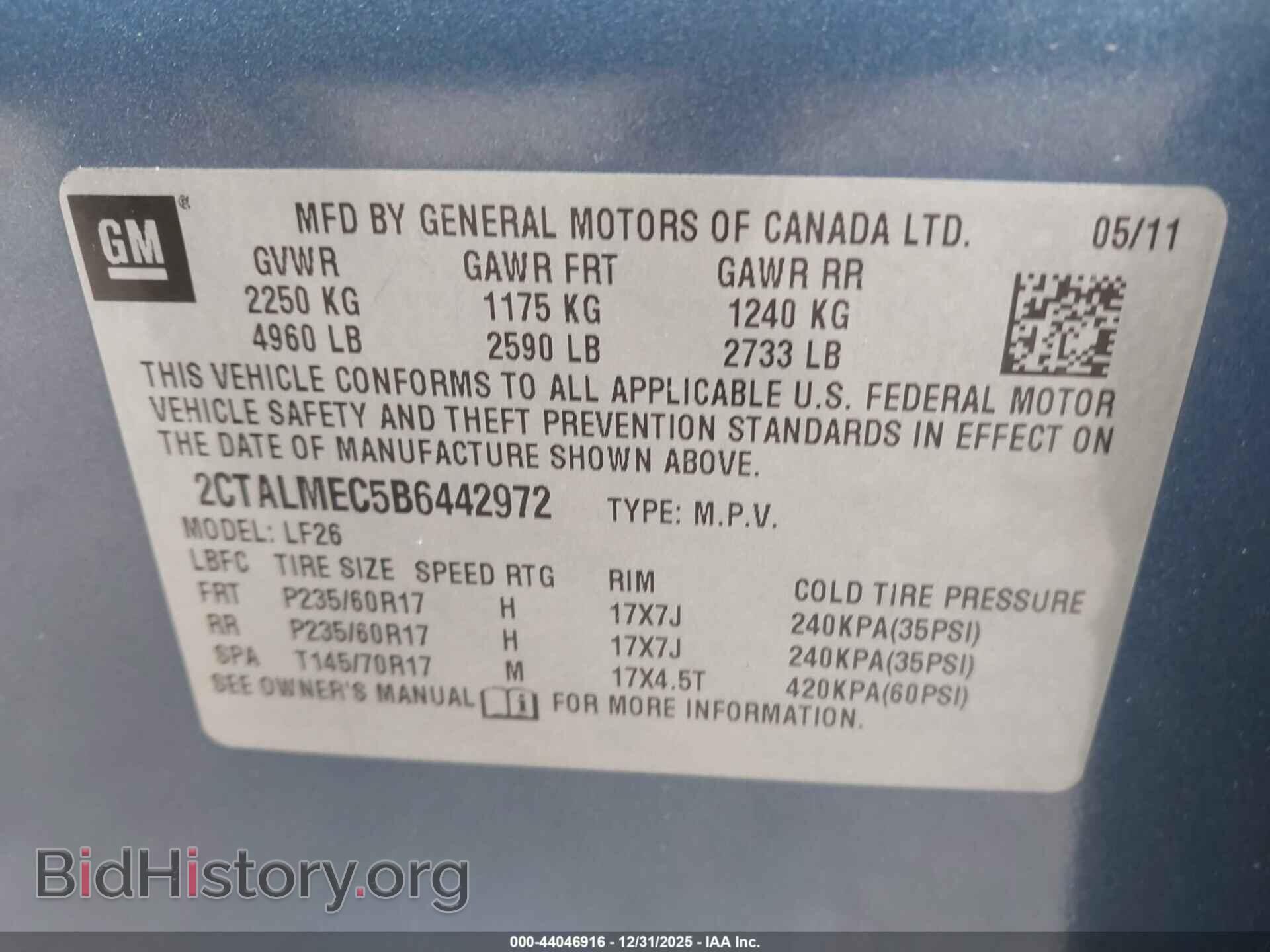 2011 GMC TERRAIN - VIN: 2CTALMEC5B6442972 - Фото 9