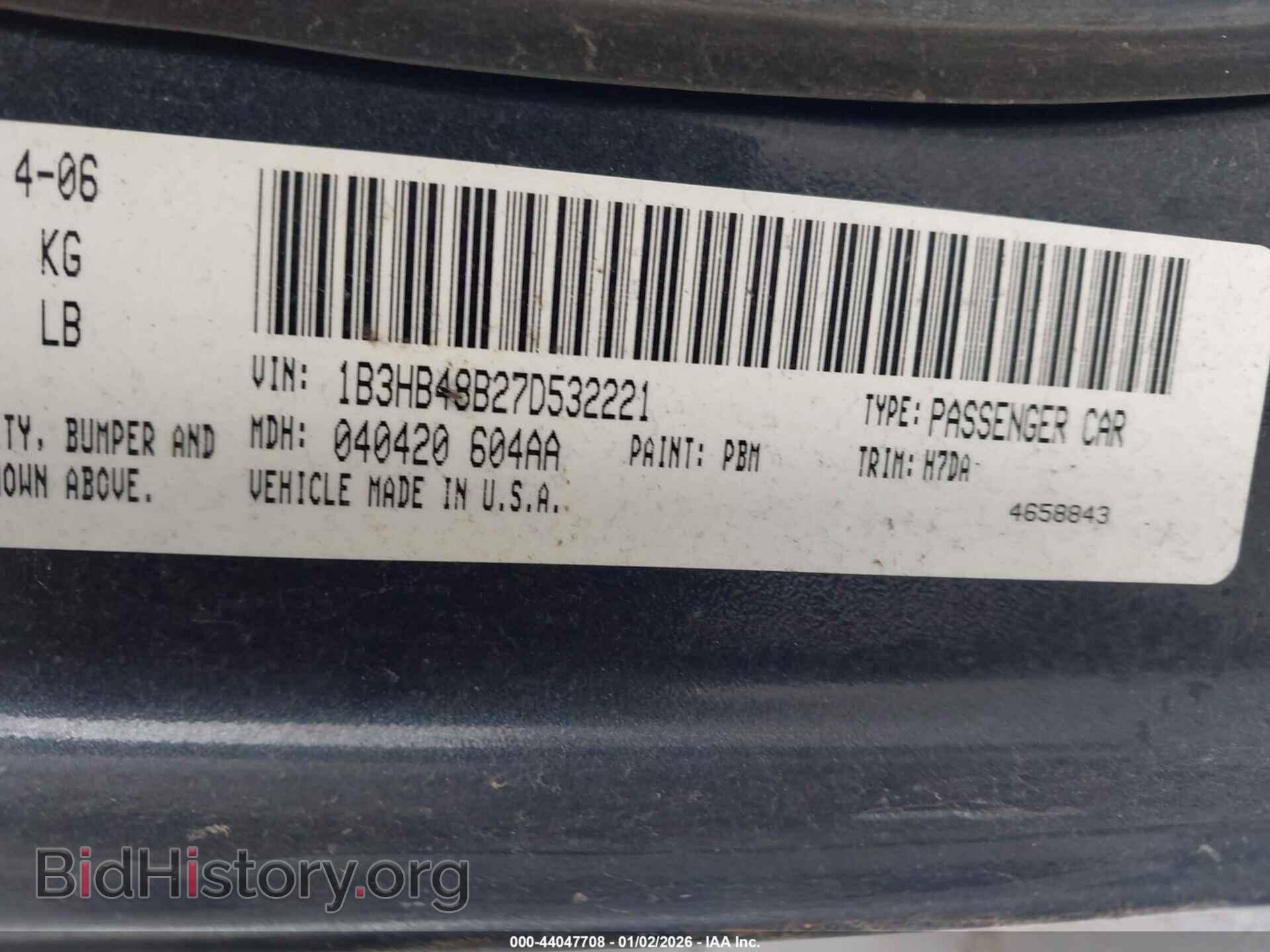 2007 DODGE CALIBER - VIN: 1B3HB48B27D532221 - Photo 9