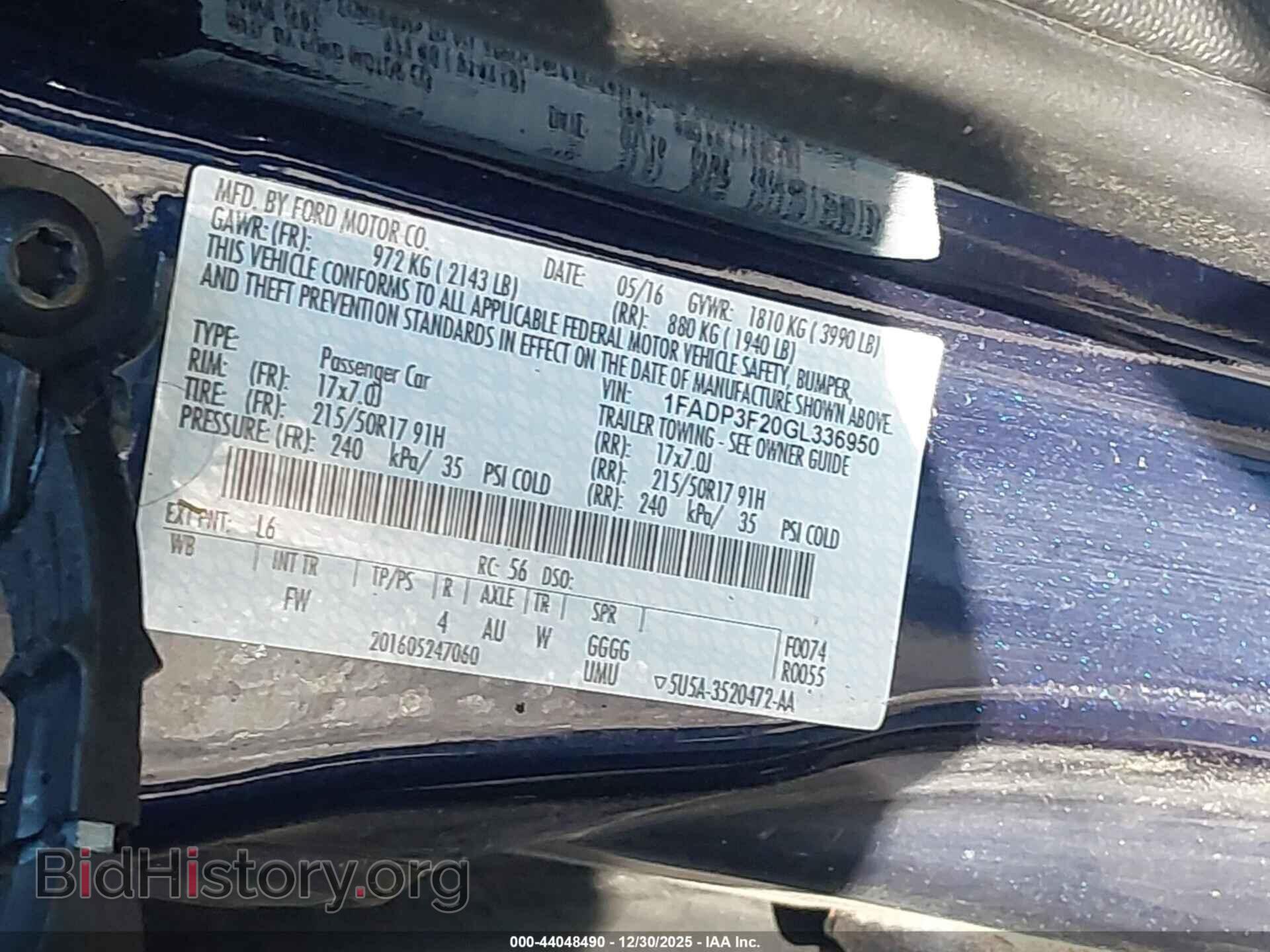 2016 FORD FOCUS - VIN: 1FADP3F20GL336950 - Фото 9