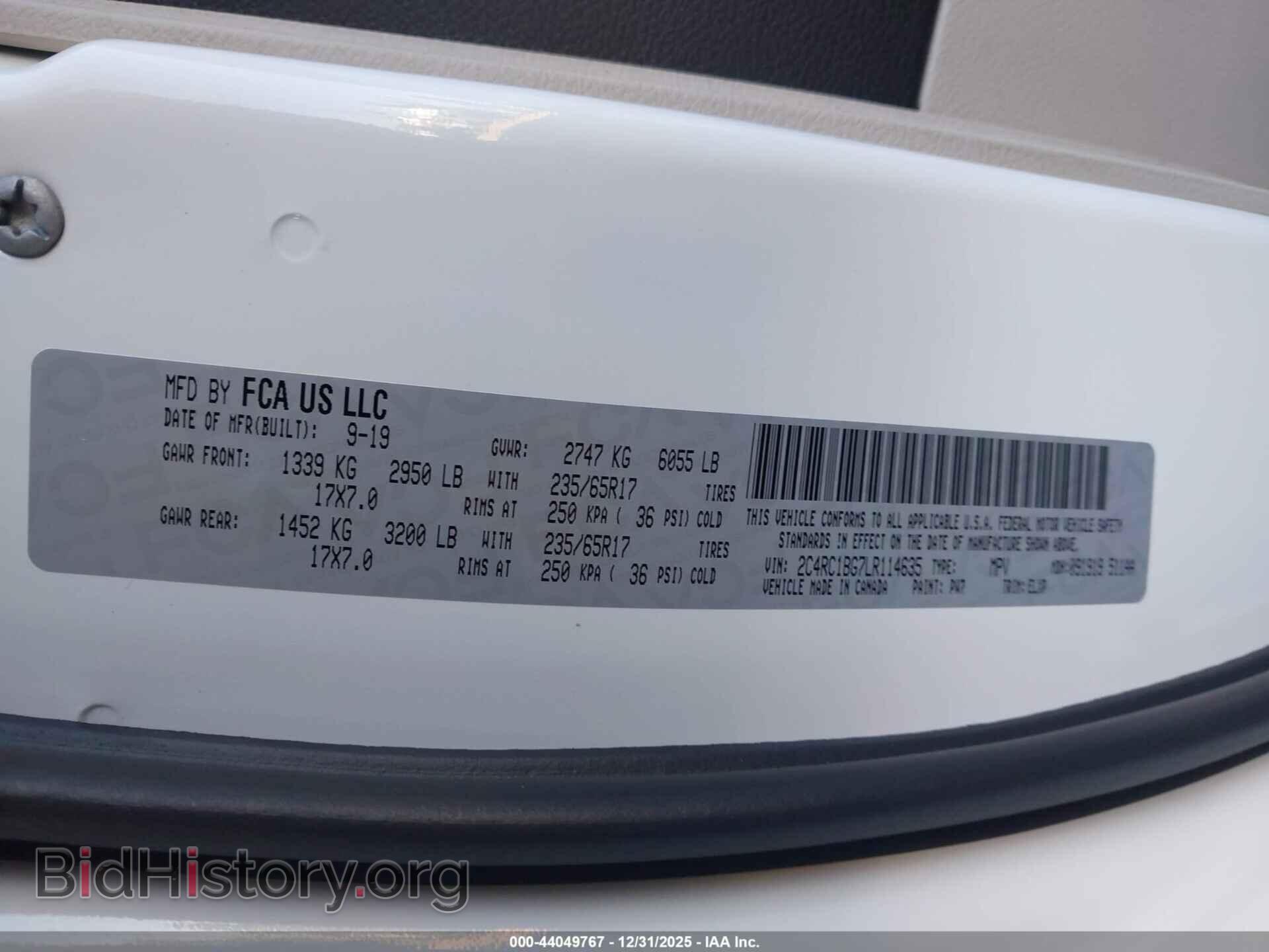2020 CHRYSLER PACIFICA - VIN: 2C4RC1BG7LR114635 - Фото 9