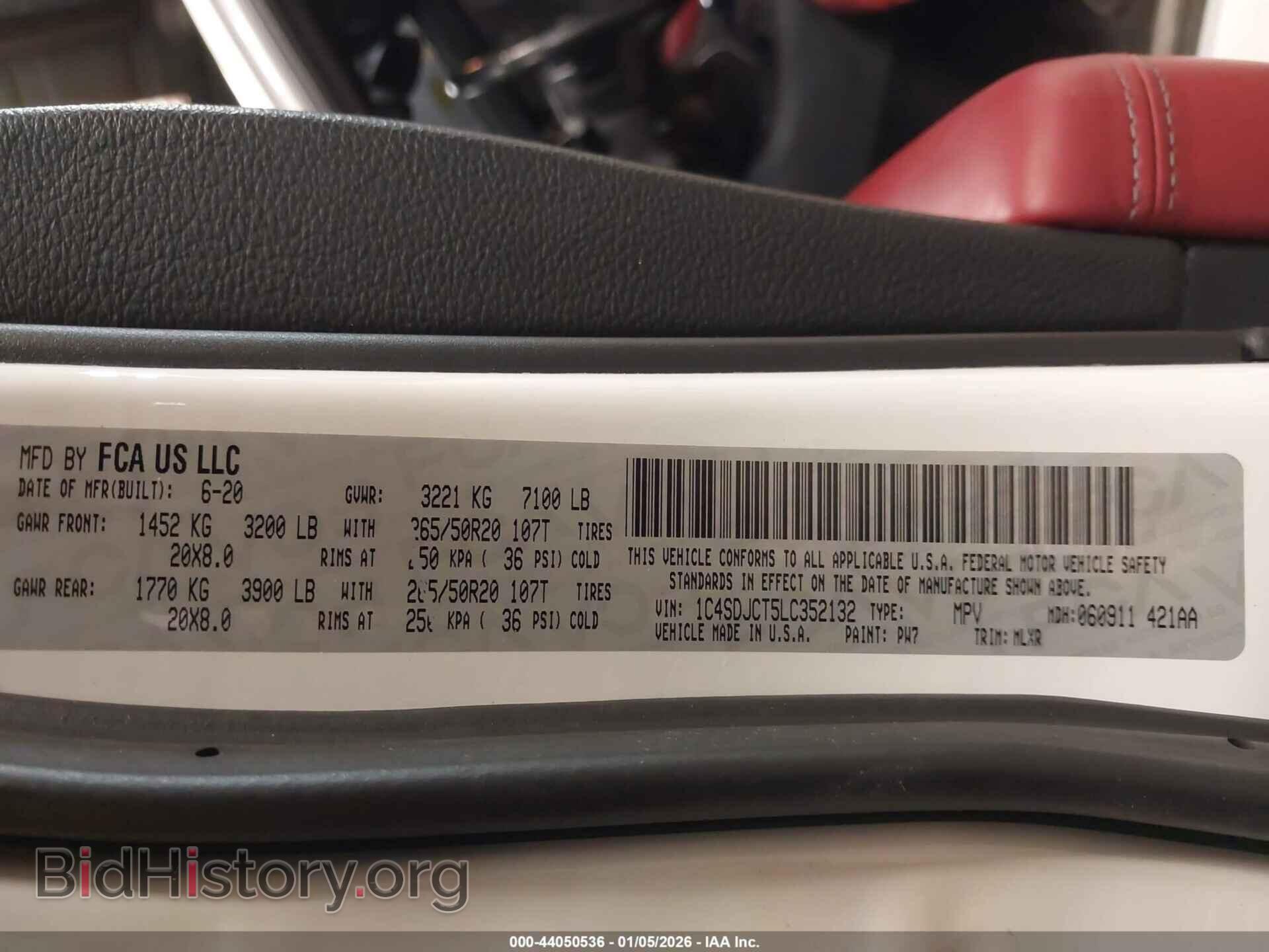 2020 DODGE DURANGO - VIN: 1C4SDJCT5LC352132 - Фото 9