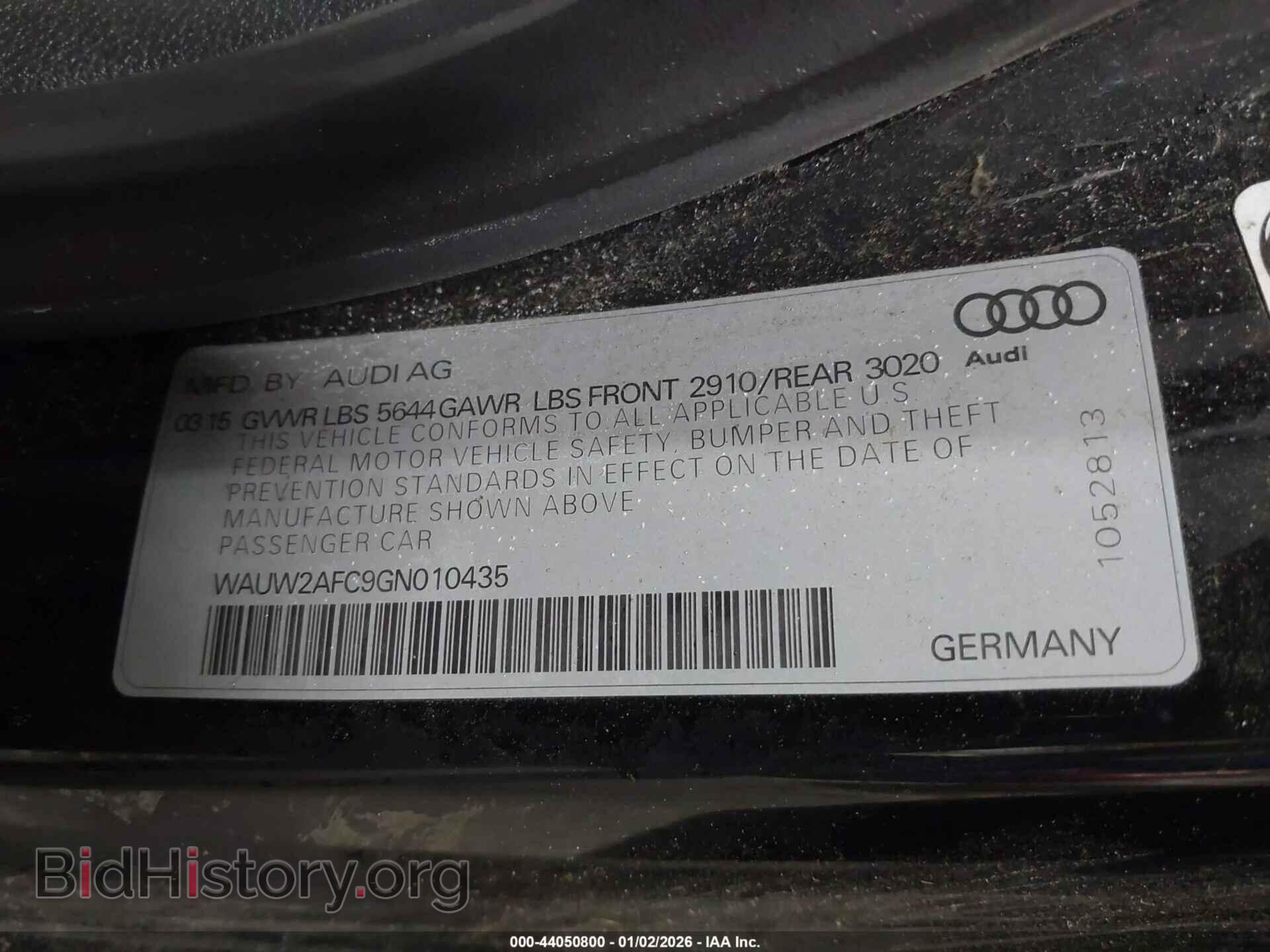 2016 AUDI S7 - VIN: WAUW2AFC9GN010435 - Фото 9