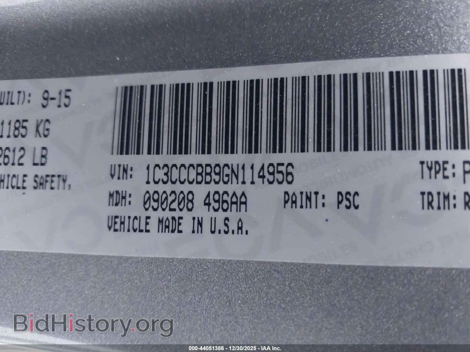 2016 CHRYSLER 200 - VIN: 1C3CCCBB9GN114956 - Фото 9