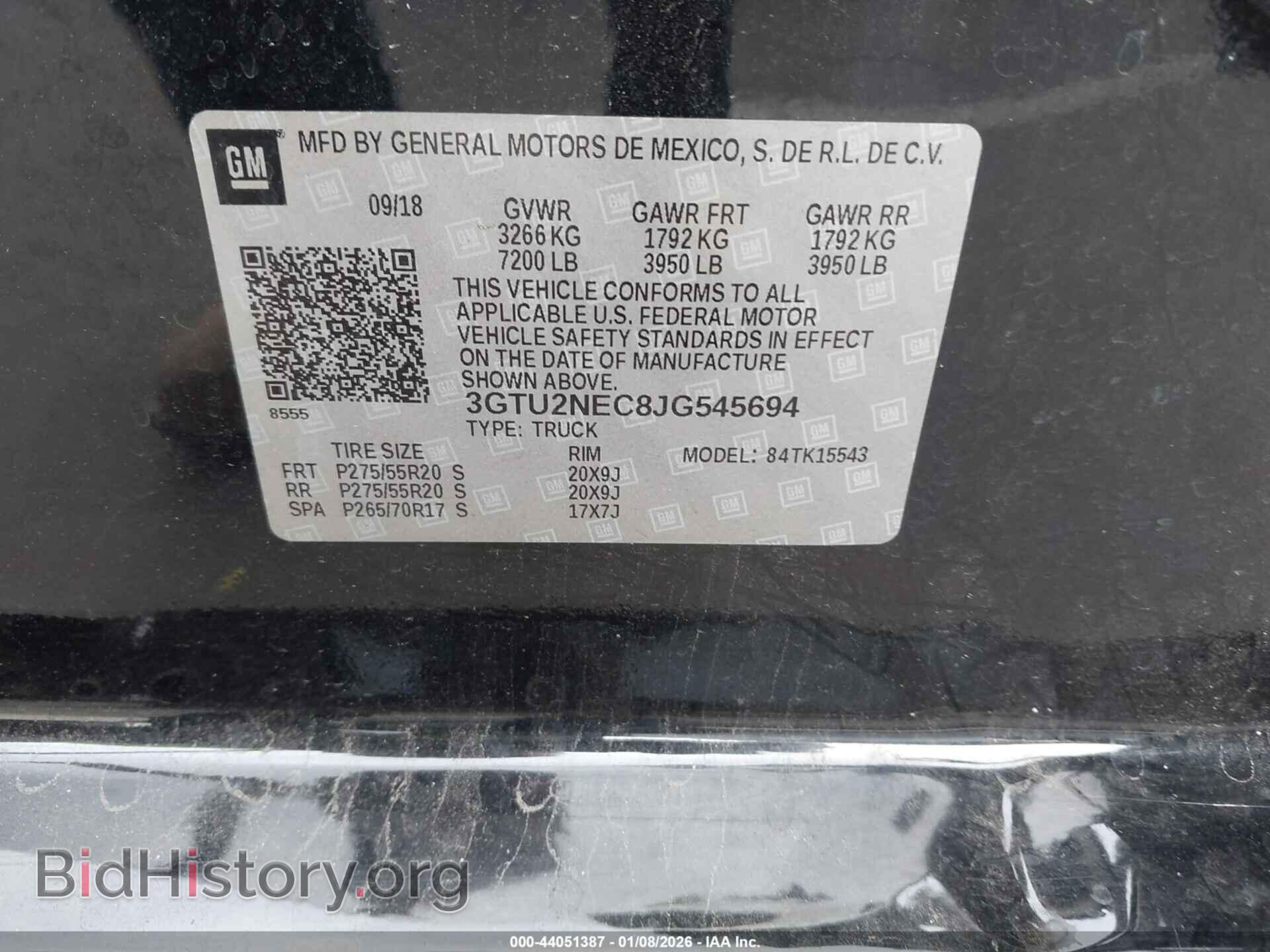 2018 GMC SIERRA 1500 - VIN: 3GTU2NEC8JG545694 - Фото 9