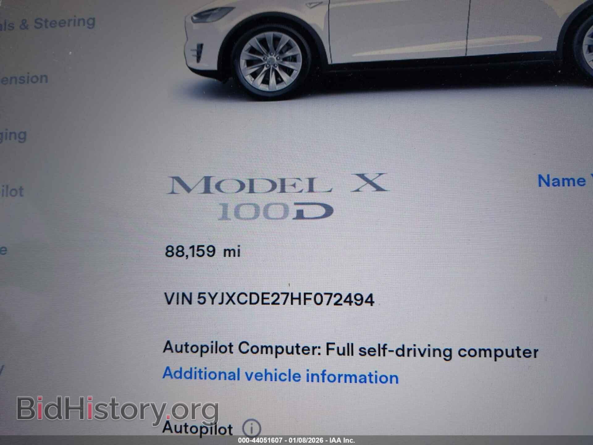 2017 TESLA MODEL X - VIN: 5YJXCDE27HF072494 - Фото 7