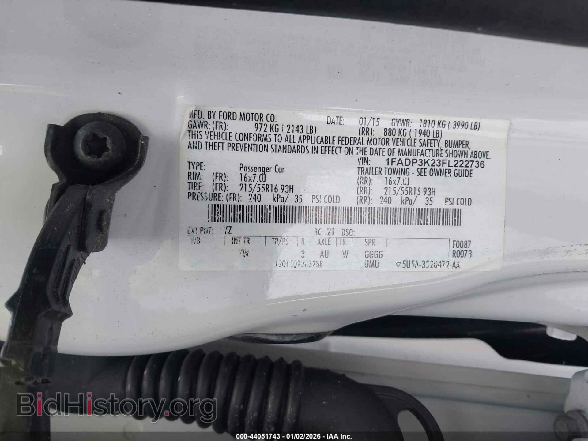 2015 FORD FOCUS - VIN: 1FADP3K23FL222736 - Фото 9