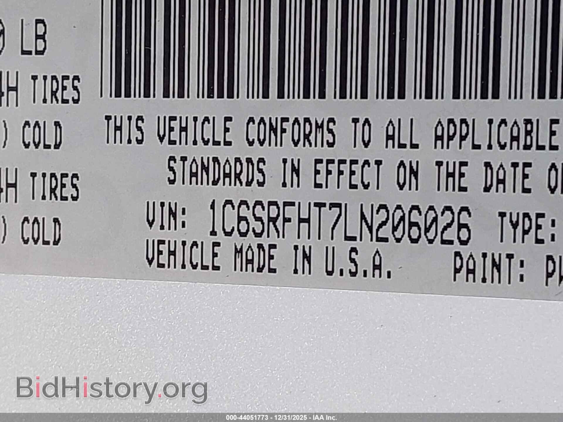 2020 RAM 1500 - VIN: 1C6SRFHT7LN206026 - Фото 9