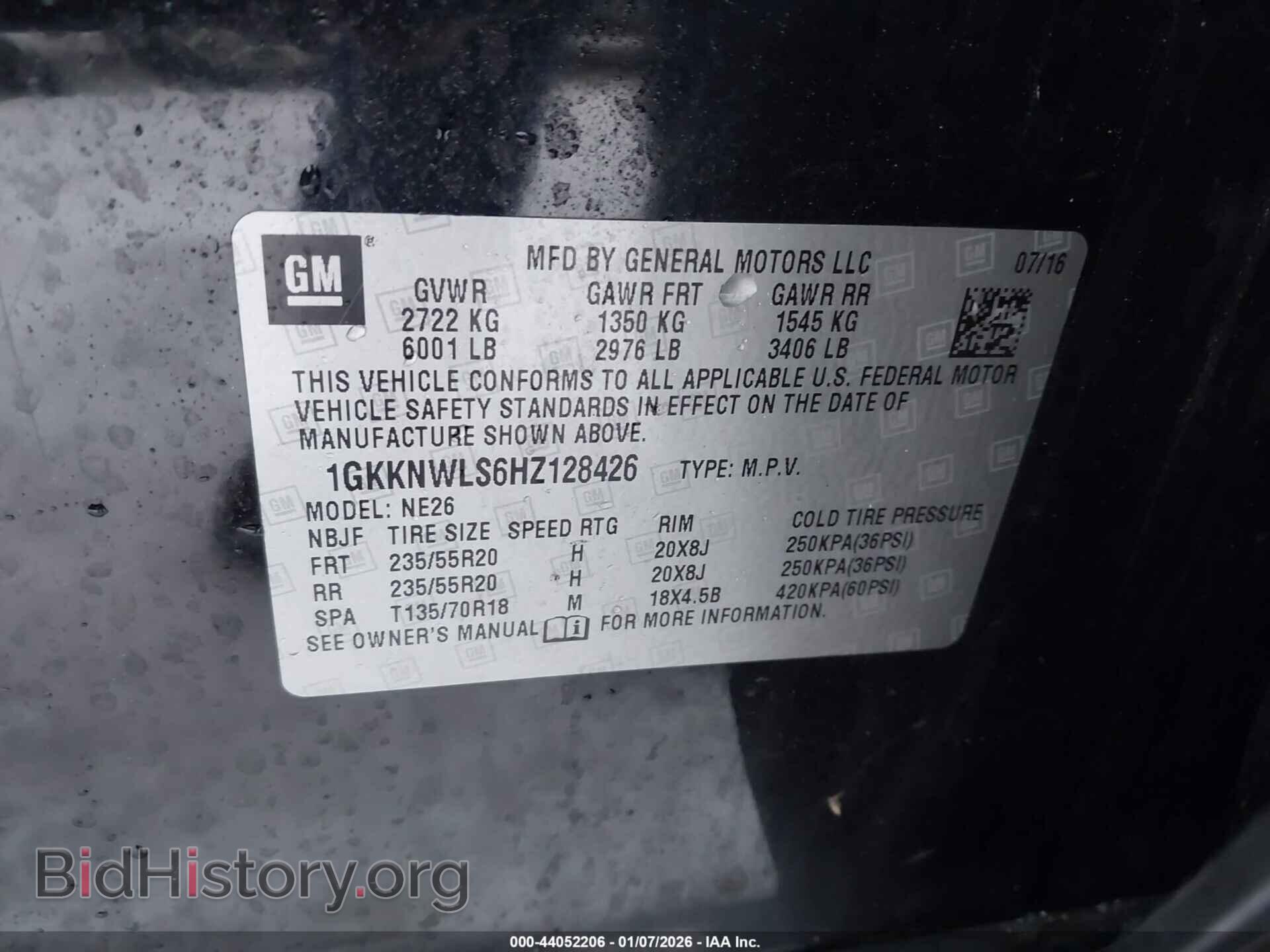 2017 GMC ACADIA - VIN: 1GKKNWLS6HZ128426 - Фото 9
