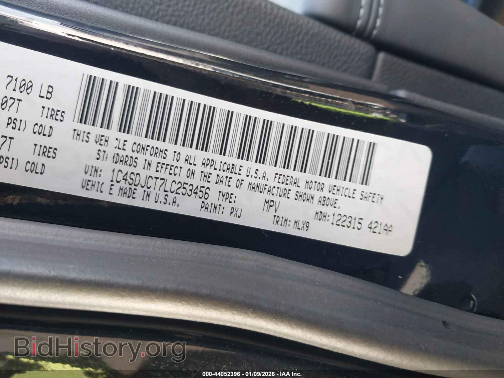 2020 DODGE DURANGO - VIN: 1C4SDJCT7LC253456 - Photo 9