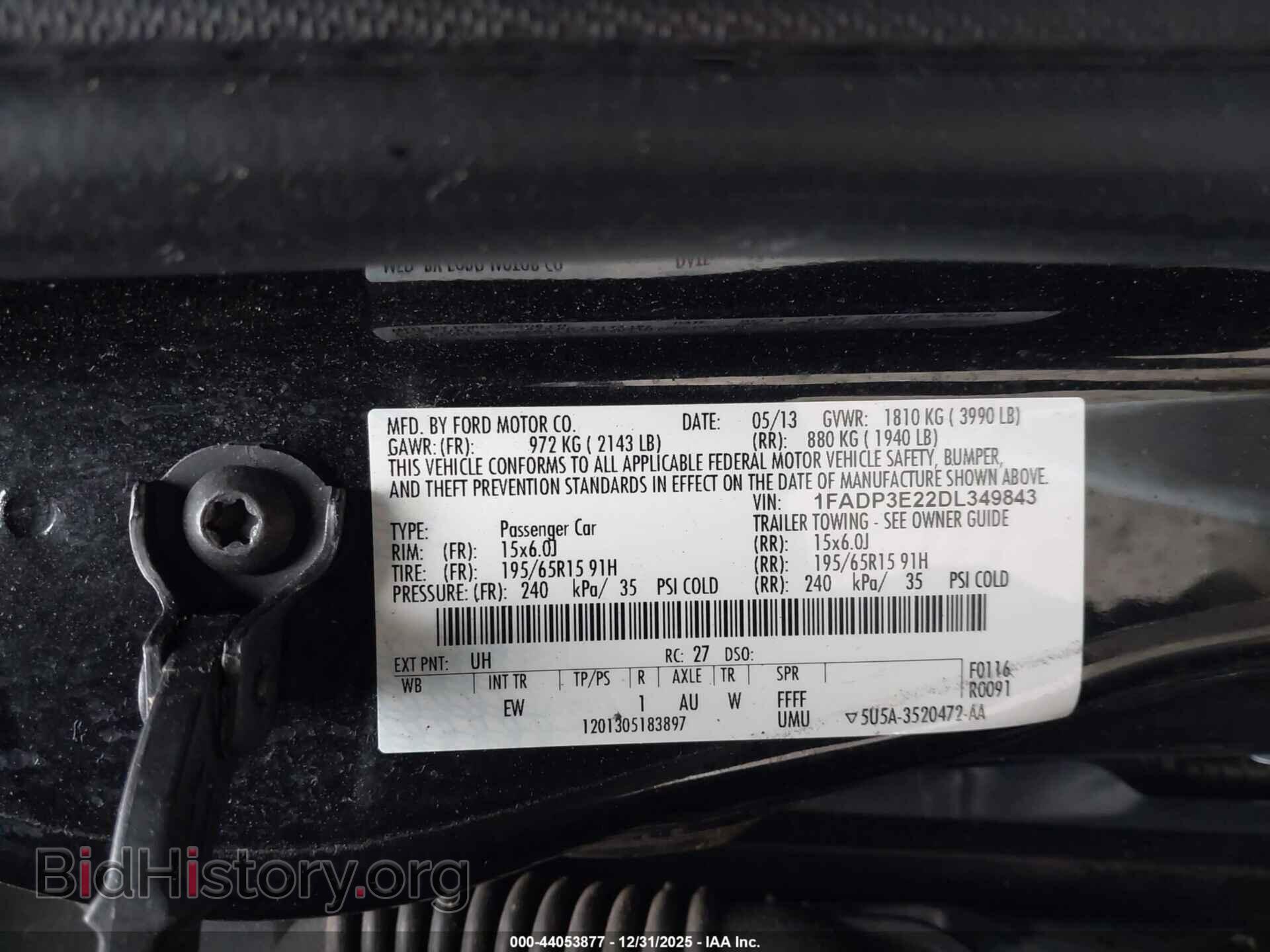 2013 FORD FOCUS - VIN: 1FADP3E22DL349843 - Фото 9