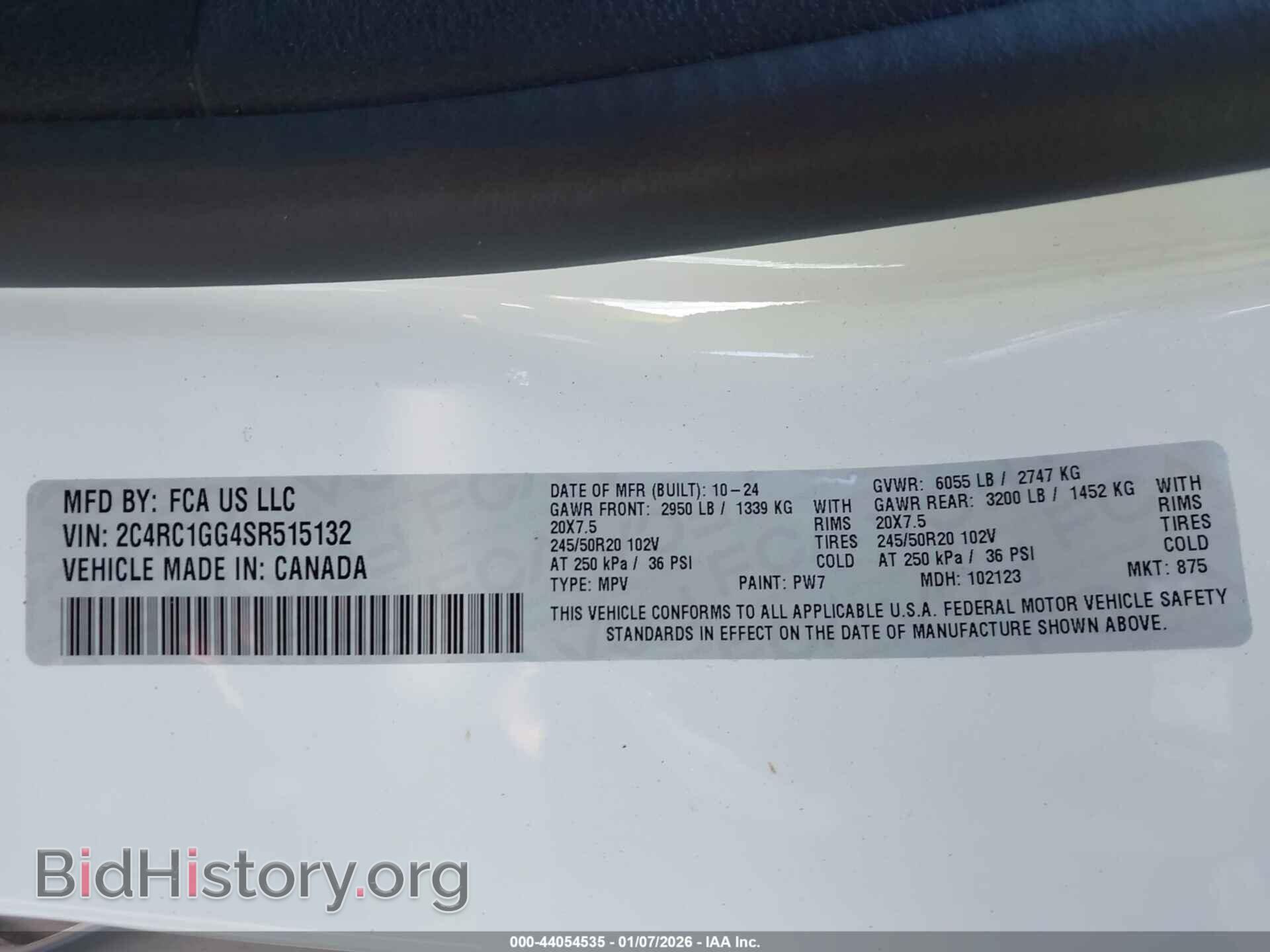 2025 CHRYSLER PACIFICA - VIN: 2C4RC1GG4SR515132 - Photo 9