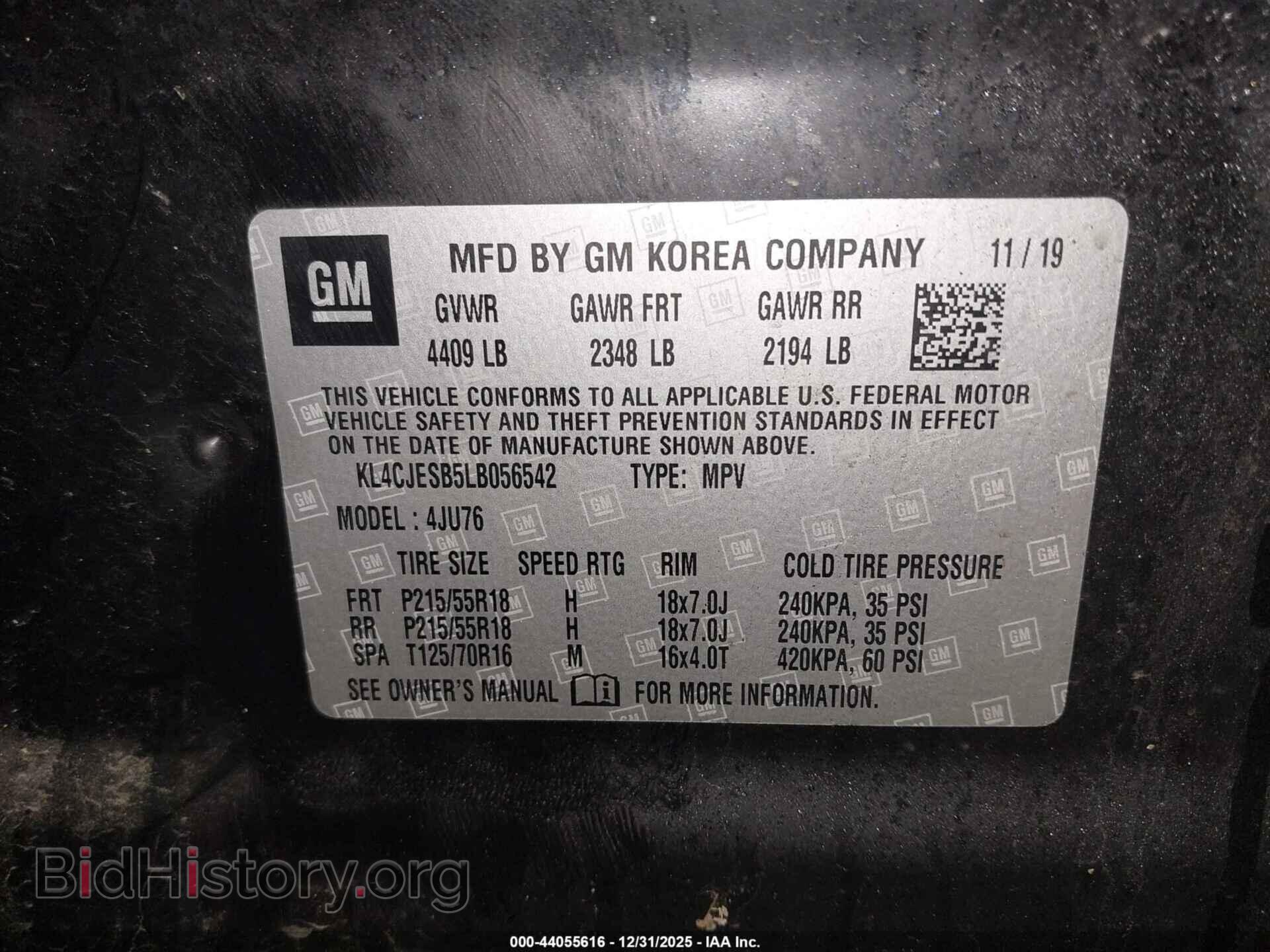 2020 BUICK ENCORE - VIN: KL4CJESB5LB056542 - Фото 9