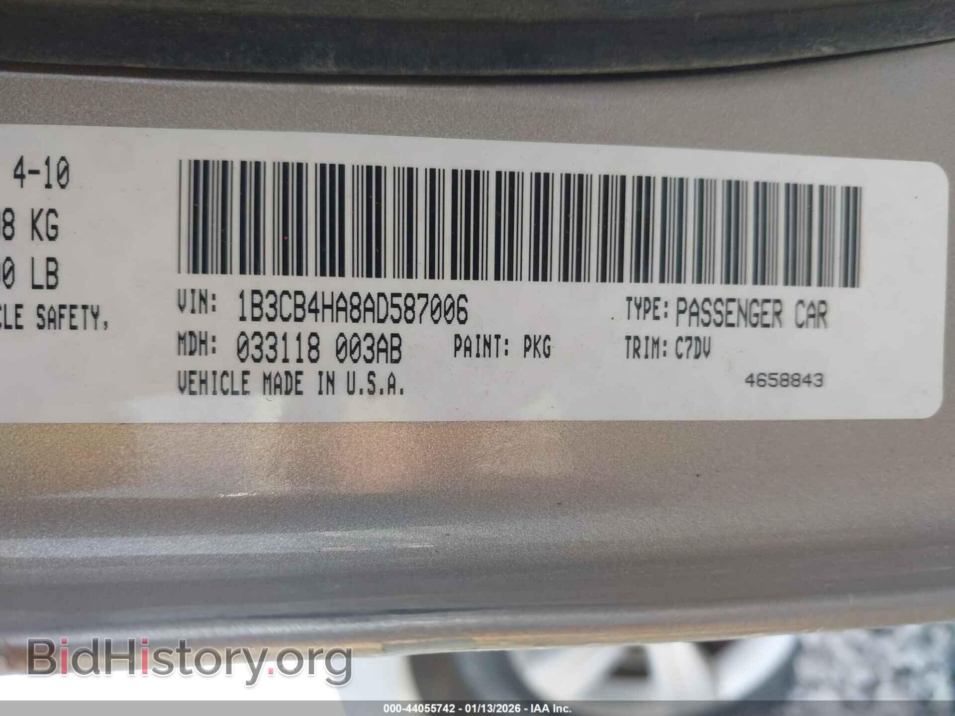 2010 DODGE CALIBER - VIN: 1B3CB4HA8AD587006 - Фото 9