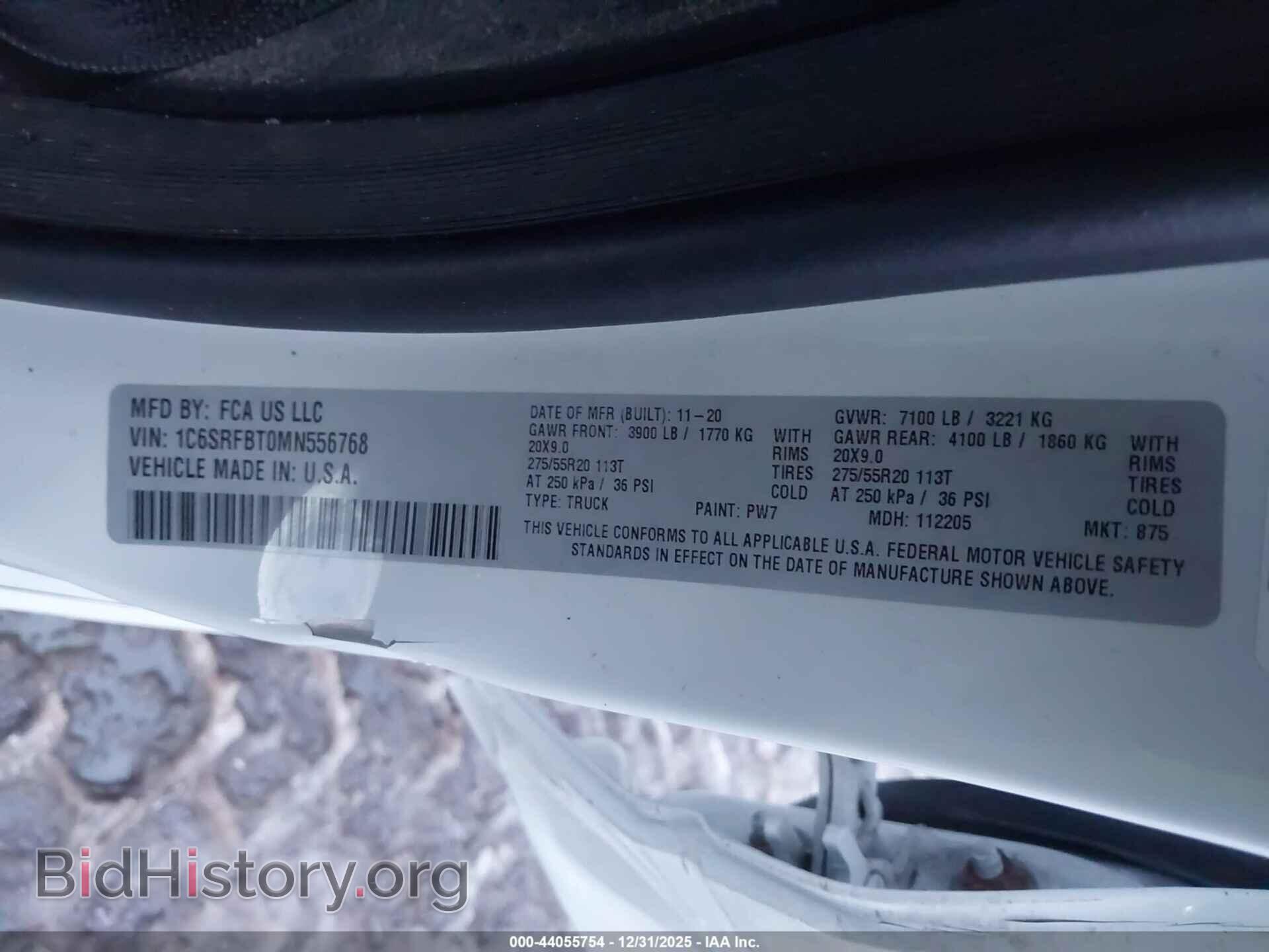 2021 RAM 1500 - VIN: 1C6SRFBT0MN556768 - Photo 8