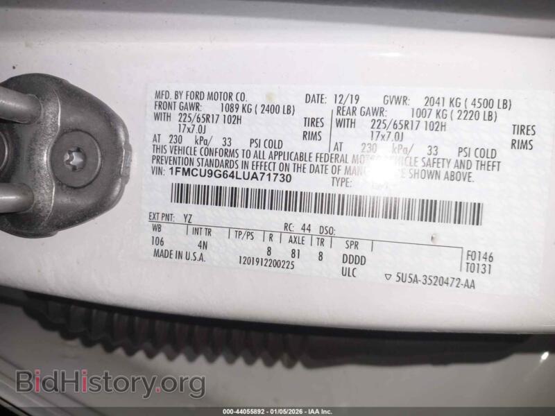 2020 Ford ESCAPE (VIN 1FMCU9G64LUA71730) — фото 9 из 16
