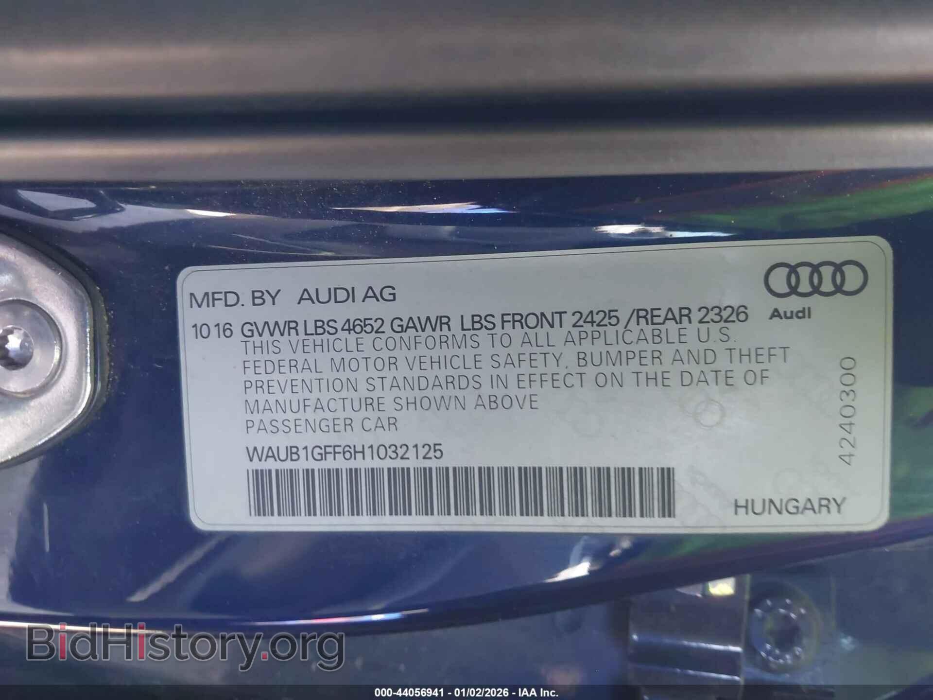 2017 AUDI S3 - VIN: WAUB1GFF6H1032125 - Фото 9