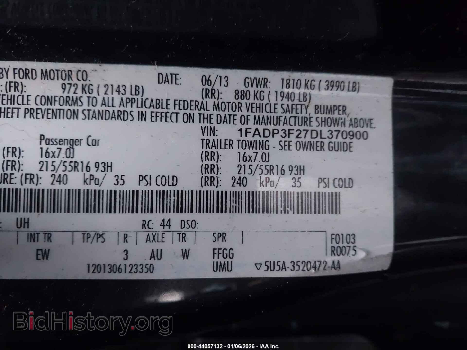 2013 FORD FOCUS - VIN: 1FADP3F27DL370900 - Фото 9