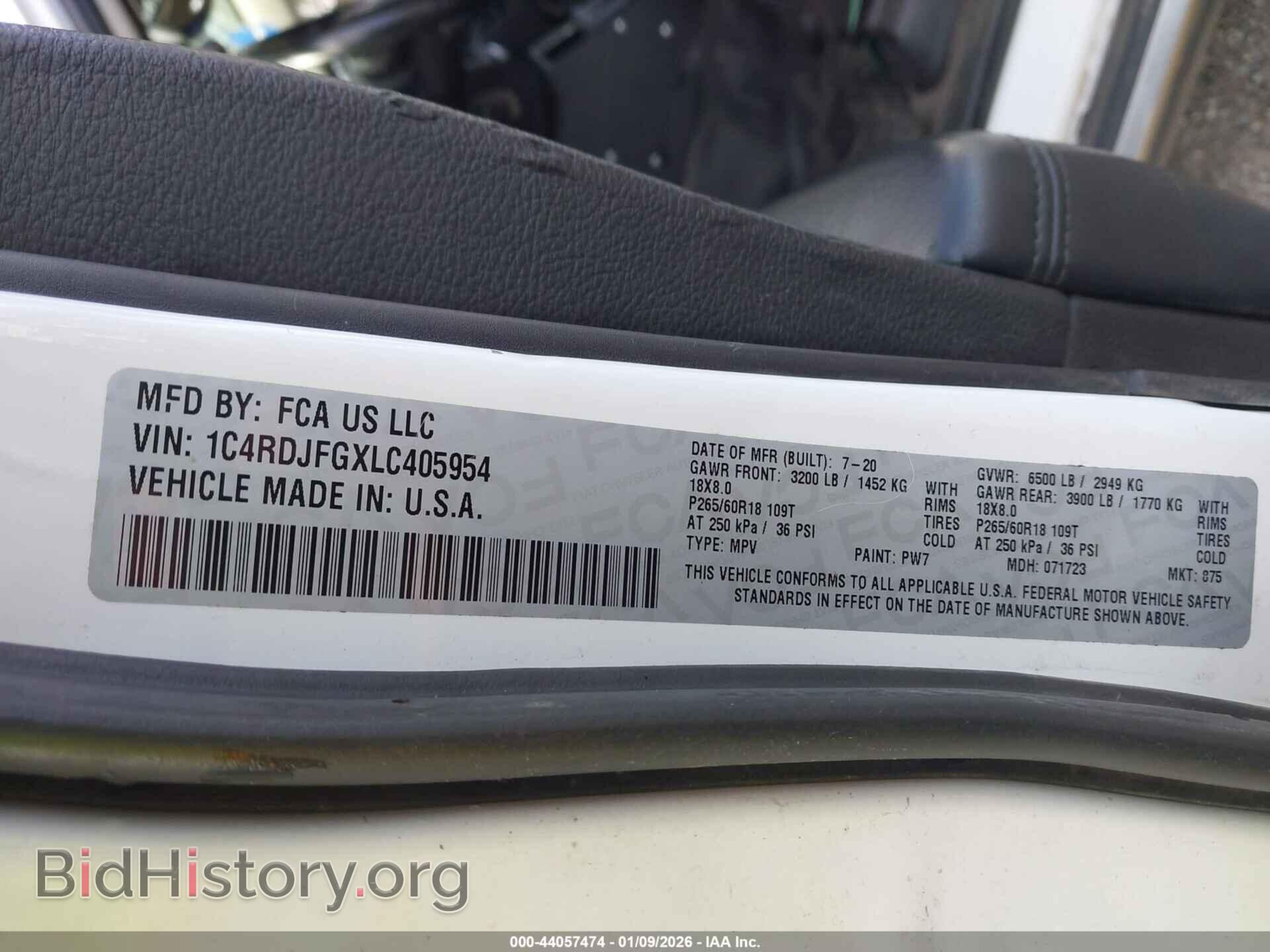 2020 DODGE DURANGO - VIN: 1C4RDJFGXLC405954 - Фото 9