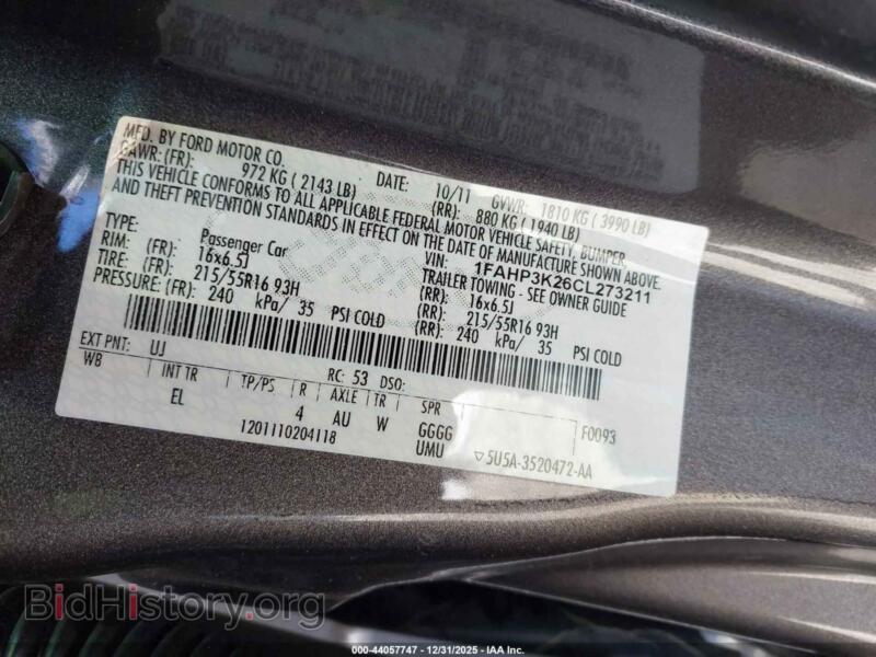 2012 Ford FOCUS (VIN 1FAHP3K26CL273211) — фото 9 из 20
