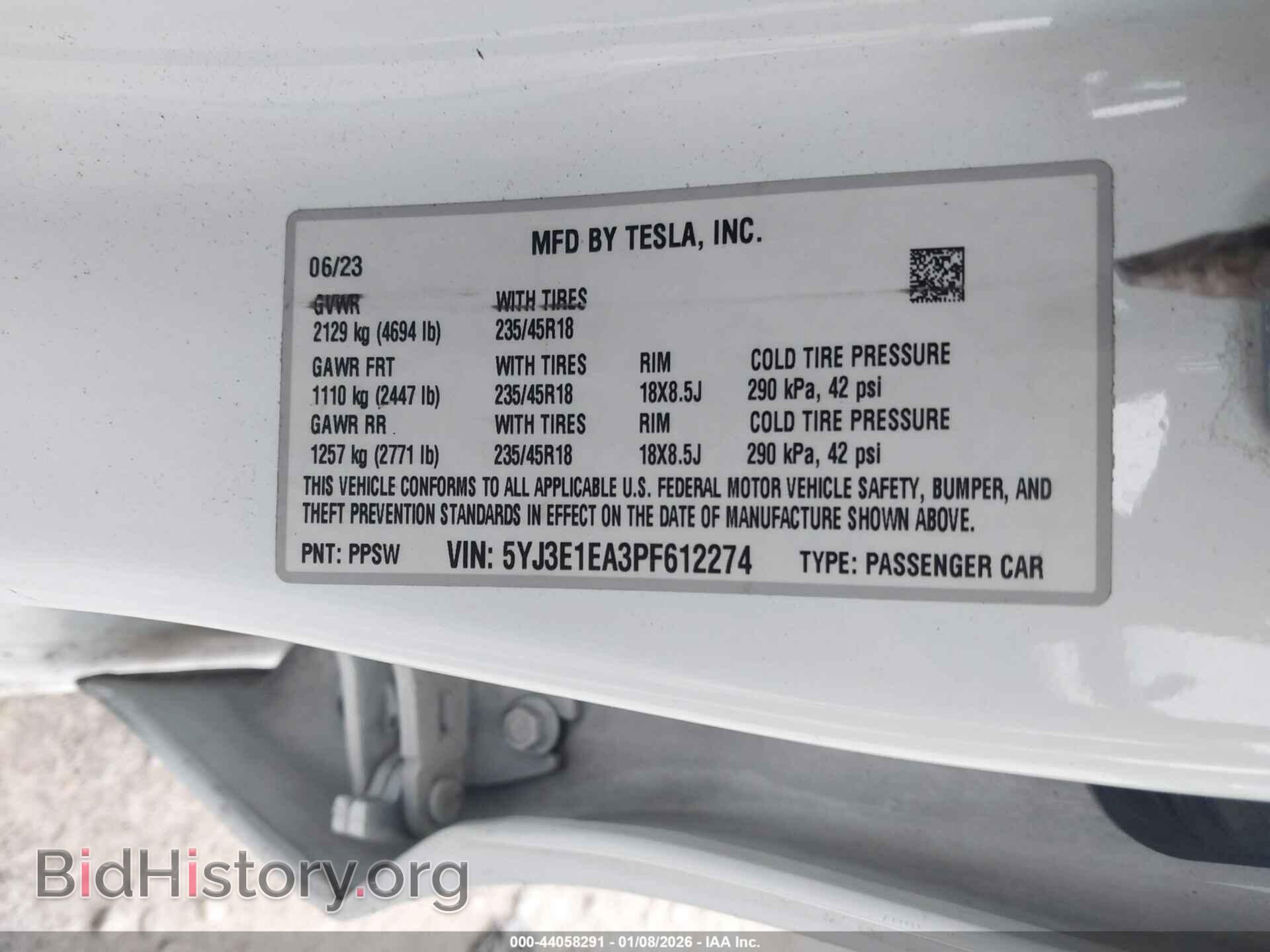 2023 TESLA MODEL 3 - VIN: 5YJ3E1EA3PF612274 - Фото 9