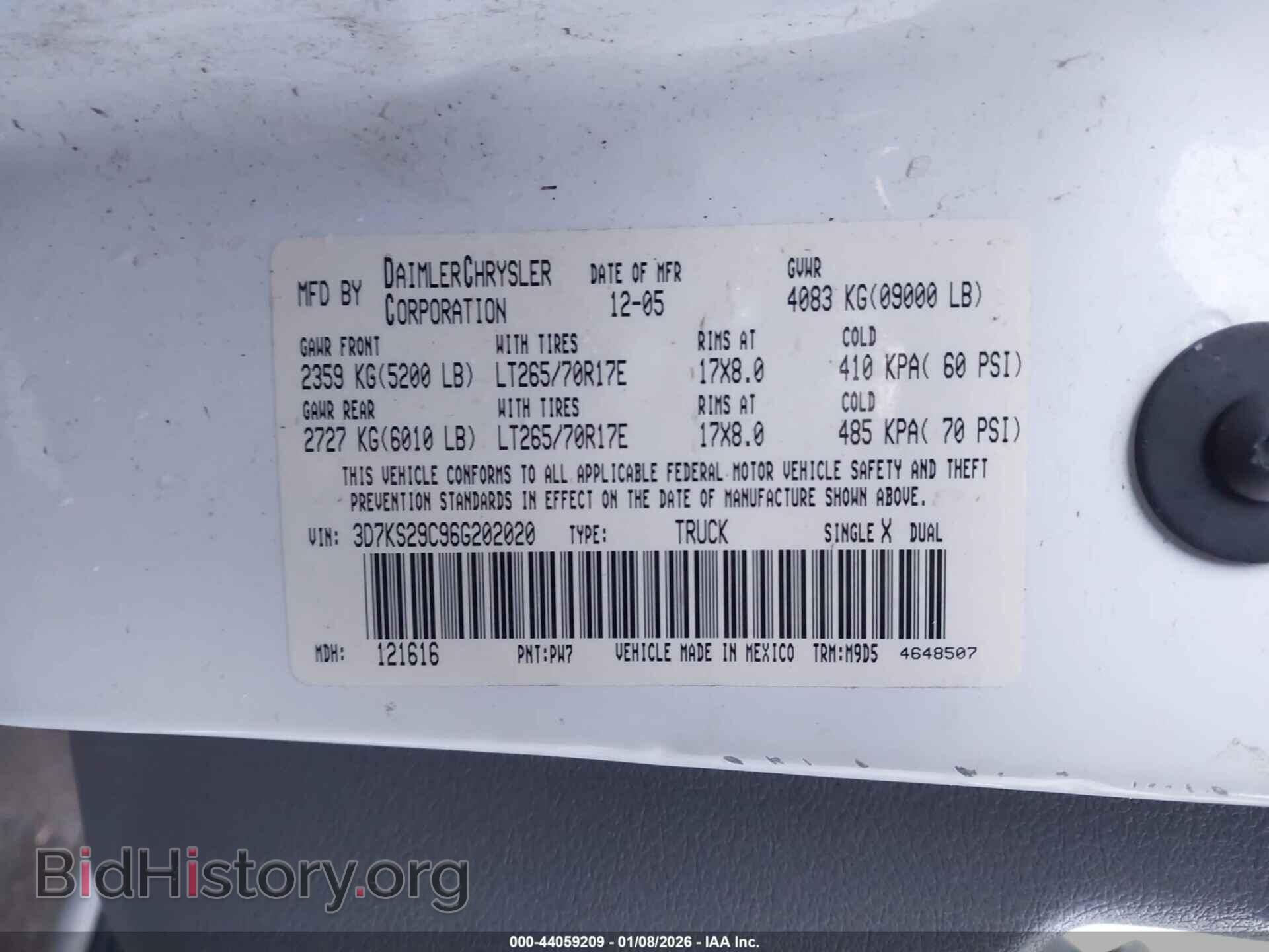 2006 DODGE RAM 2500 - VIN: 3D7KS29C96G202020 - Фото 9