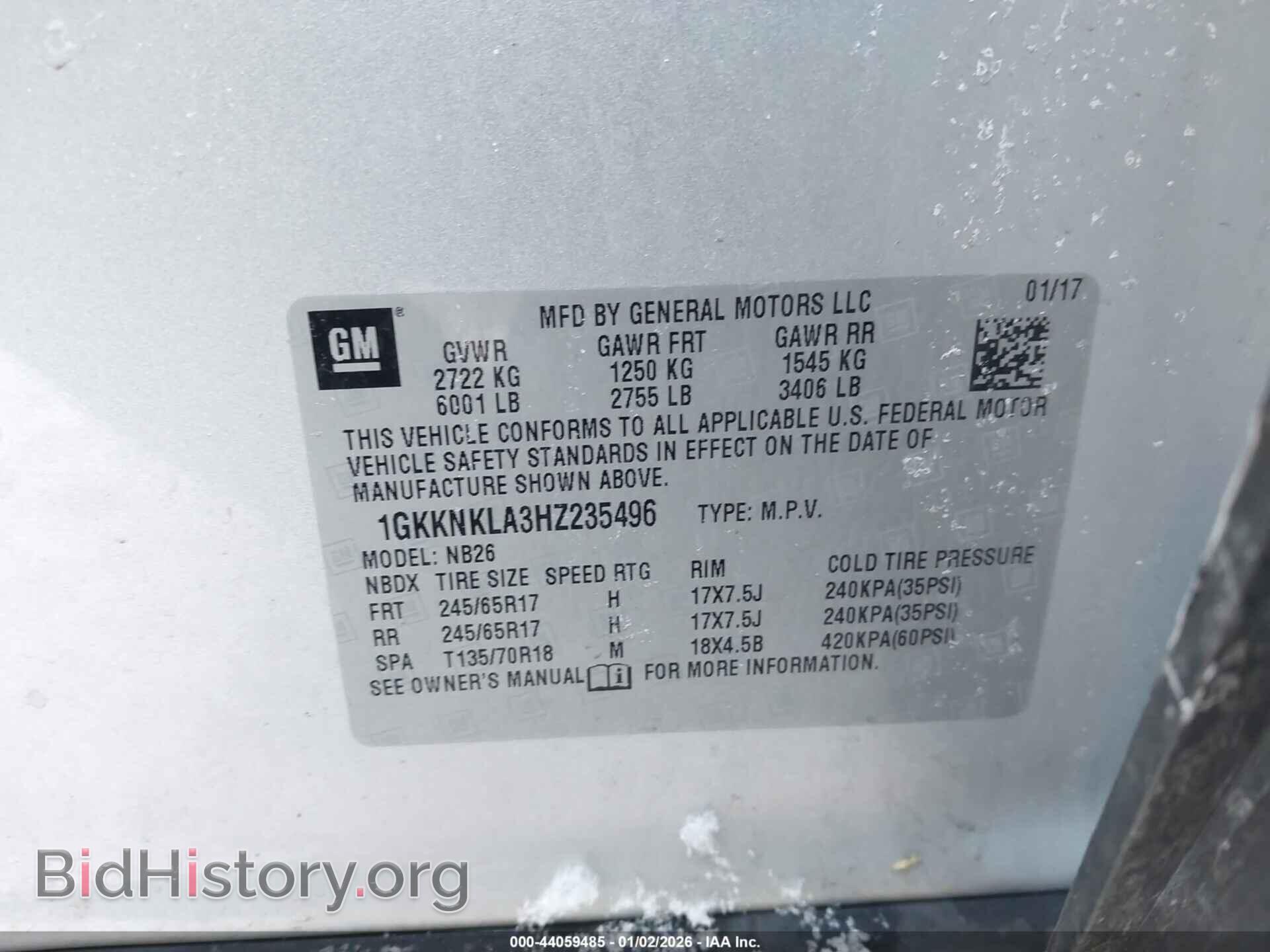 2017 GMC ACADIA - VIN: 1GKKNKLA3HZ235496 - Фото 9