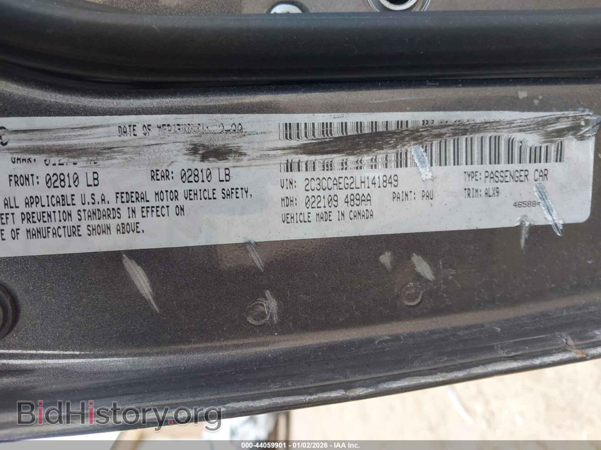 2020 CHRYSLER 300 - VIN: 2C3CCAEG2LH141849 - Фото 9