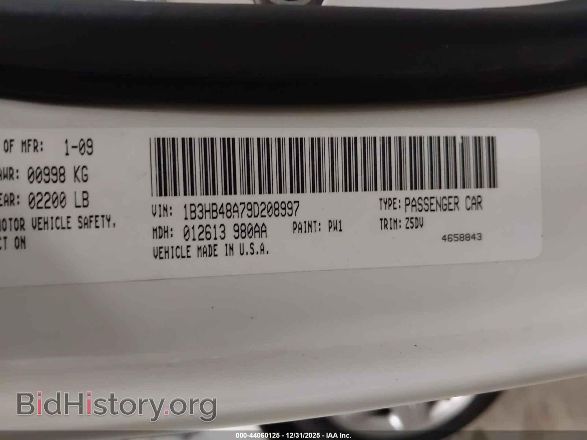 2009 DODGE CALIBER - VIN: 1B3HB48A79D208997 - Photo 9