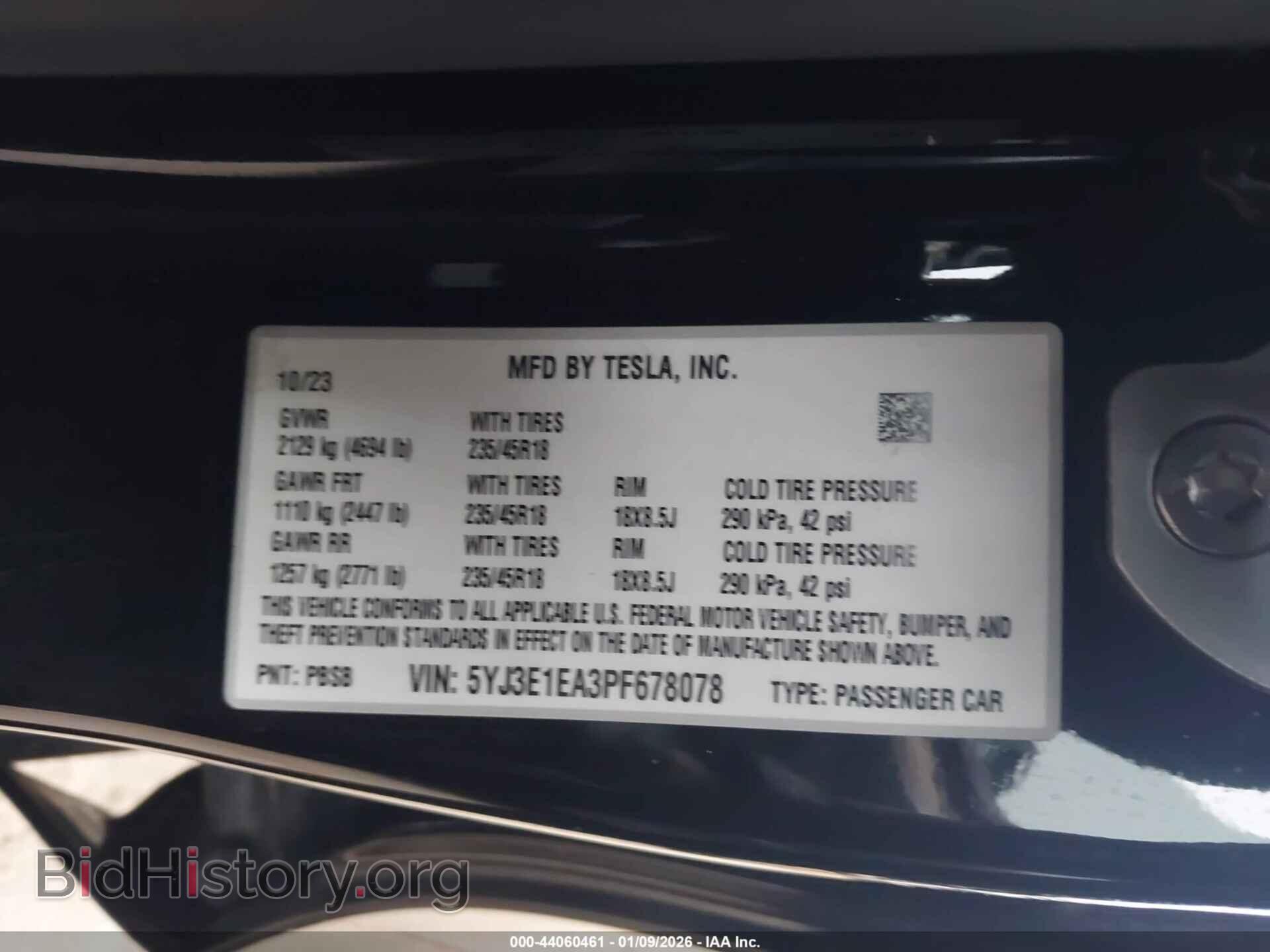 2023 TESLA MODEL 3 - VIN: 5YJ3E1EA3PF678078 - Фото 9