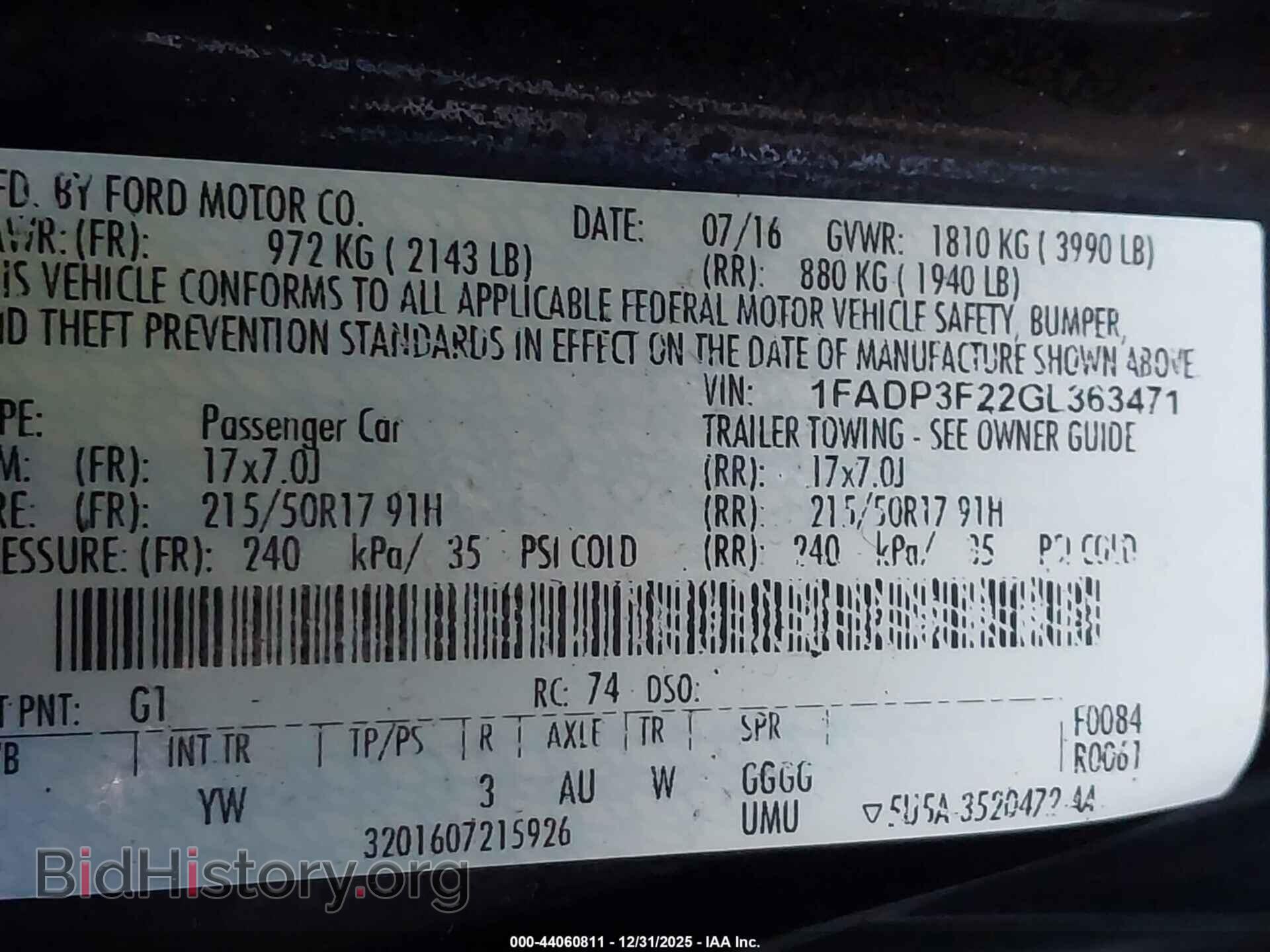 2016 FORD FOCUS - VIN: 1FADP3F22GL363471 - Фото 9