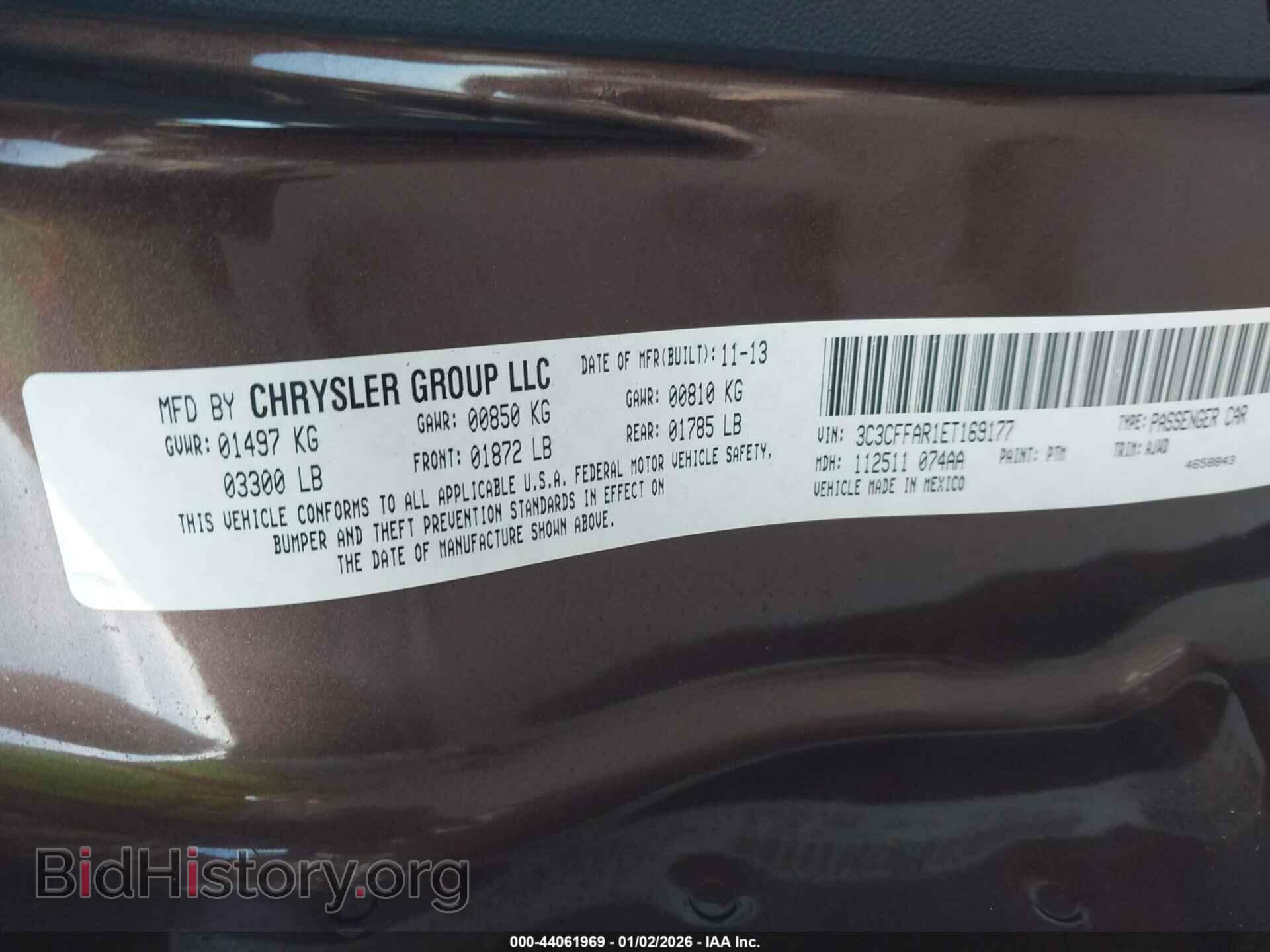 2014 FIAT 500 - VIN: 3C3CFFAR1ET169177 - Фото 9