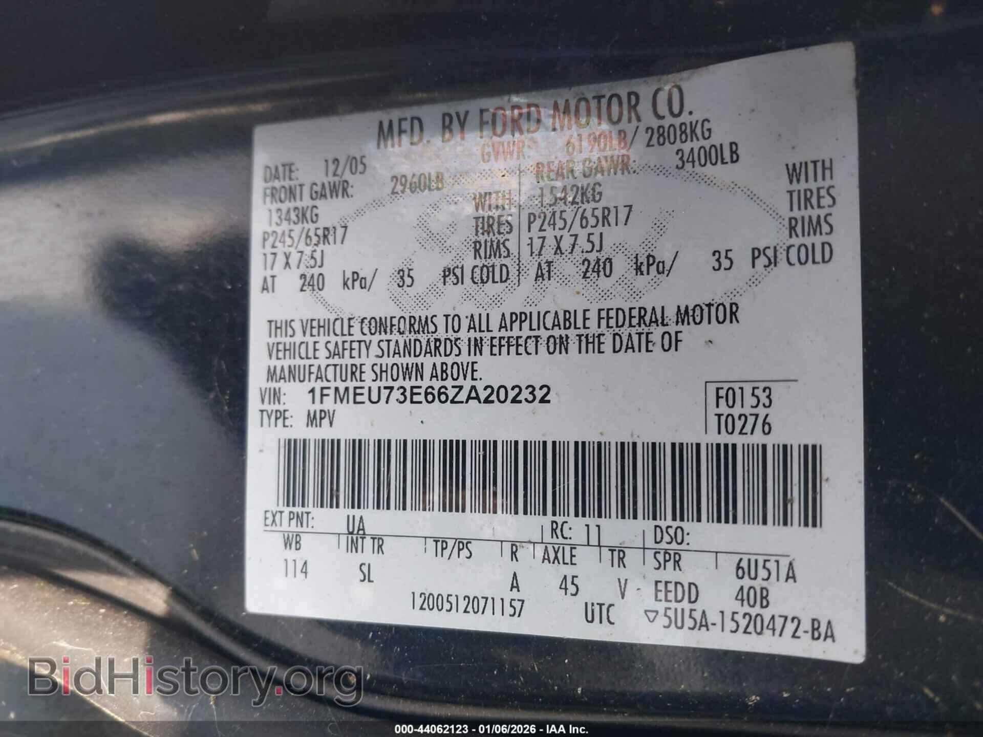 2006 FORD EXPLORER - VIN: 1FMEU73E66ZA20232 - Фото 9