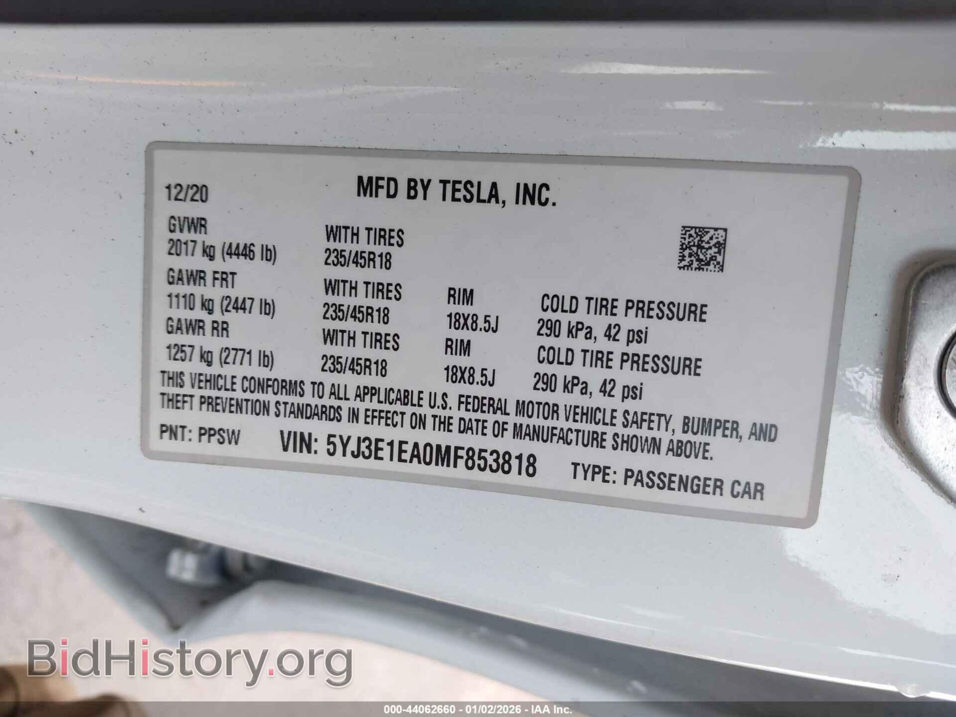 2021 TESLA MODEL 3 - VIN: 5YJ3E1EA0MF853818 - Photo 9