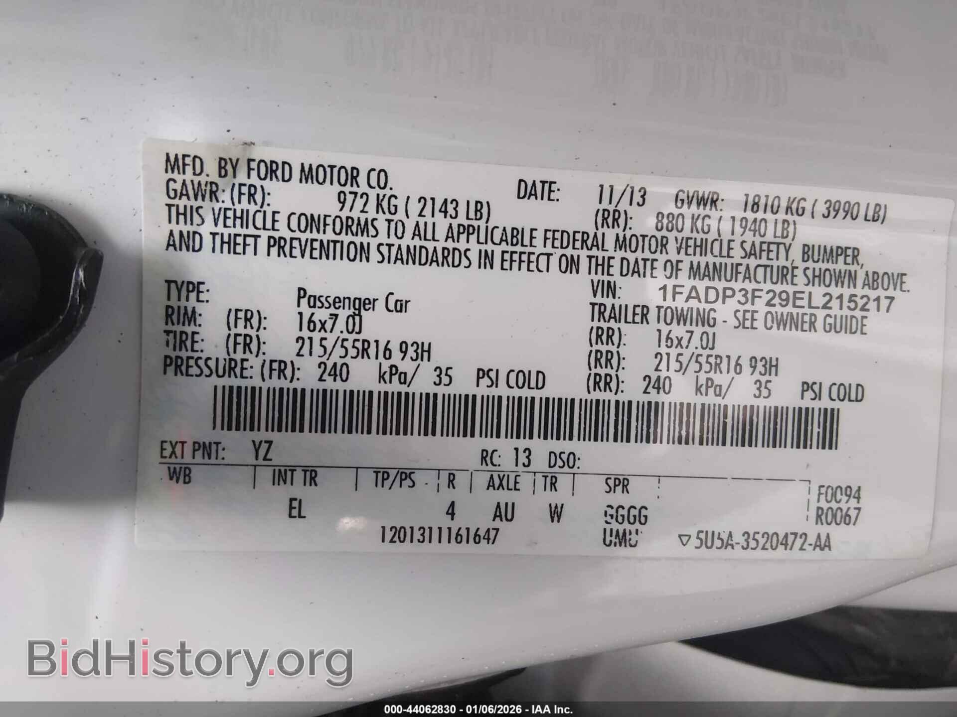 2014 FORD FOCUS - VIN: 1FADP3F29EL215217 - Фото 9