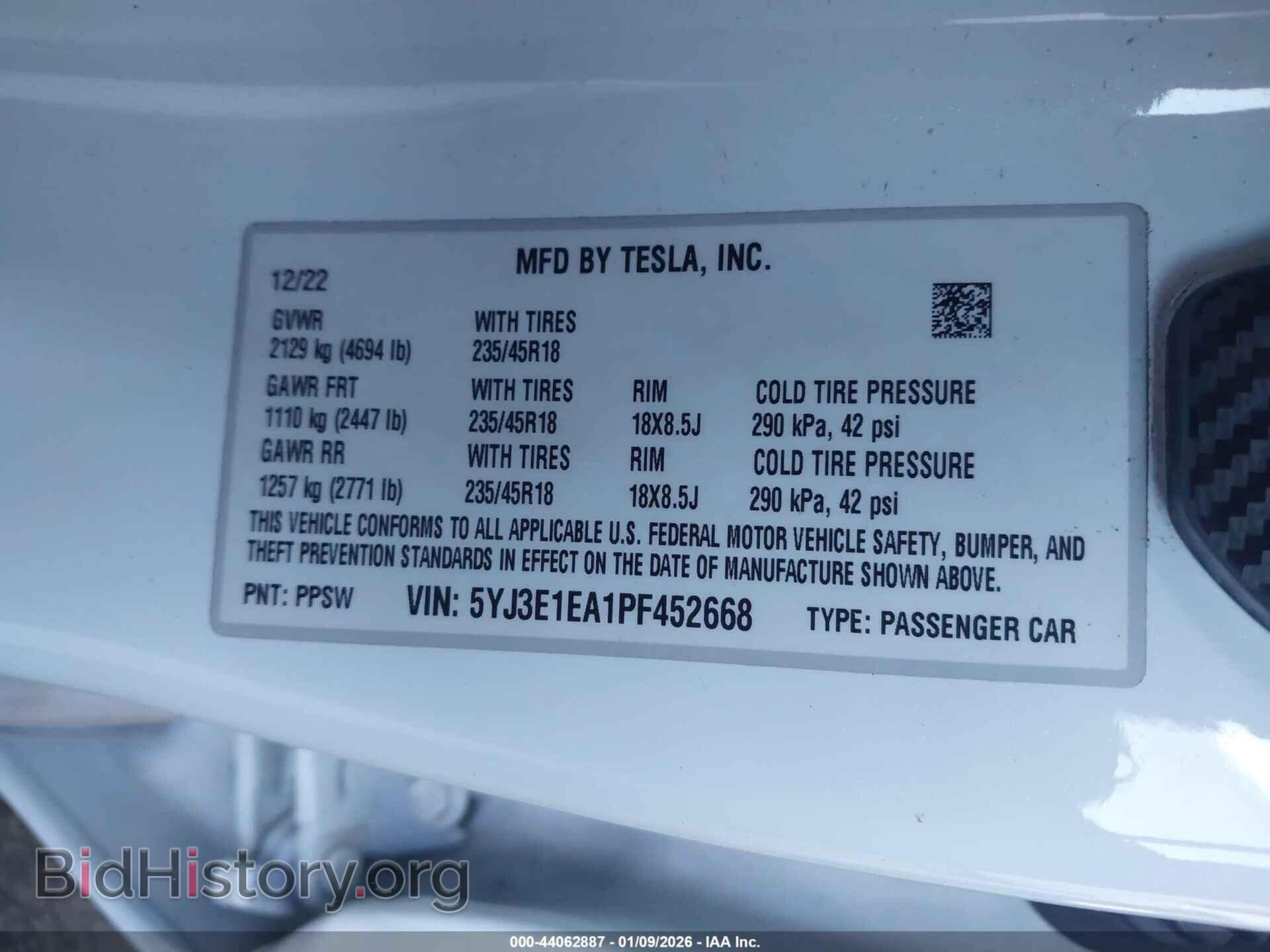2023 TESLA MODEL 3 - VIN: 5YJ3E1EA1PF452668 - Фото 9