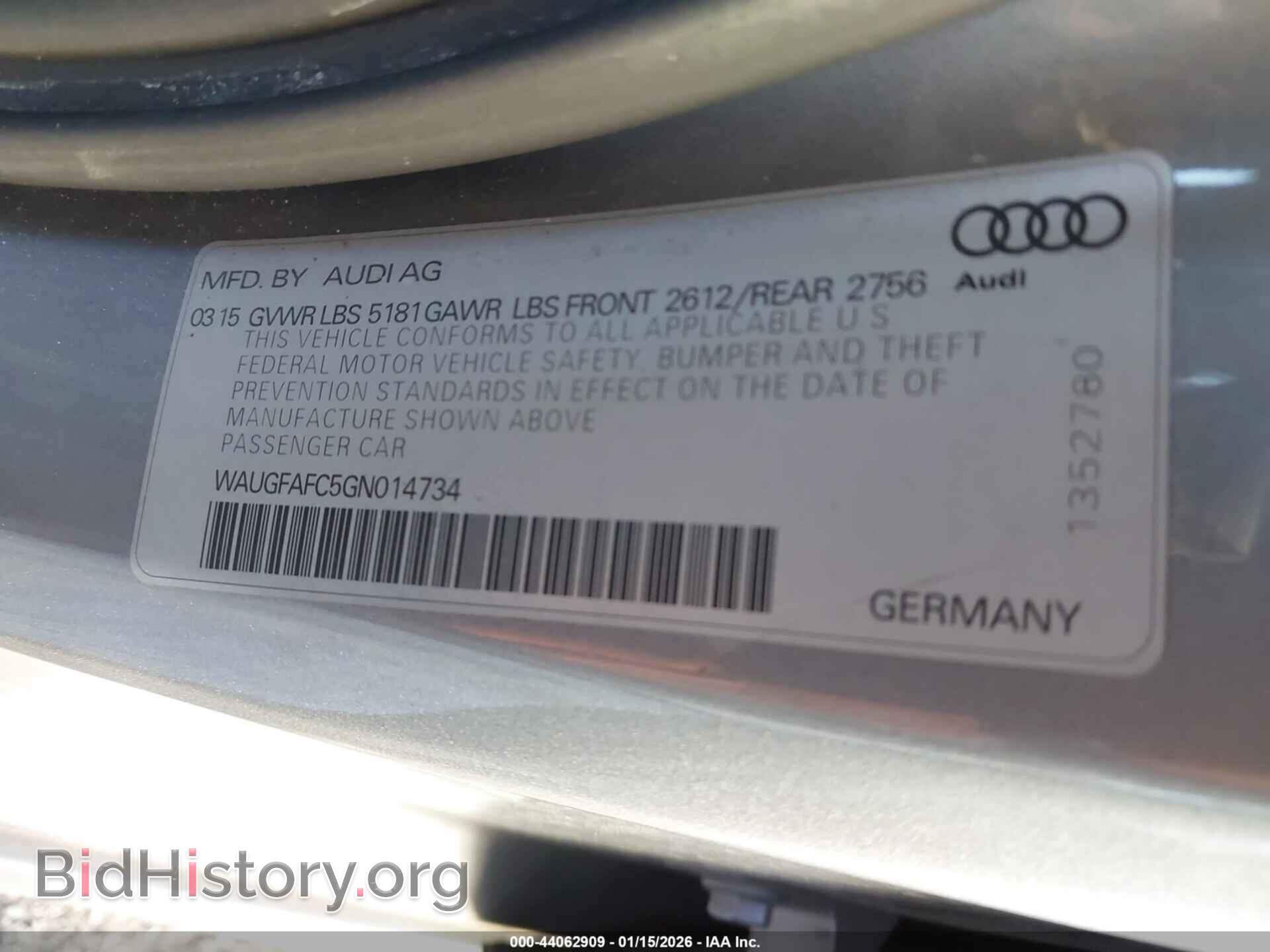 2016 AUDI A6 - VIN: WAUGFAFC5GN014734 - Фото 9