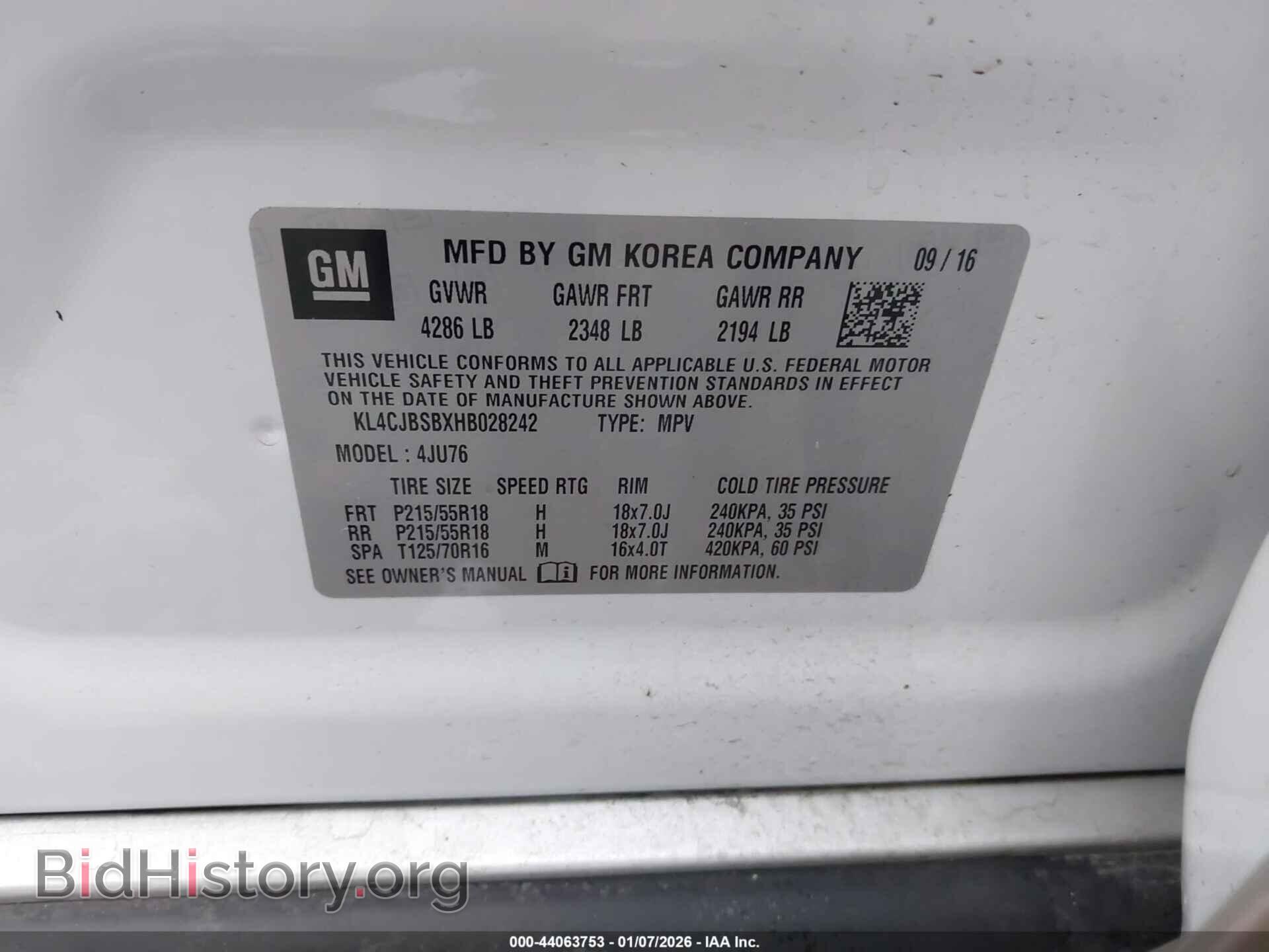 2017 BUICK ENCORE - VIN: KL4CJBSBXHB028242 - Фото 9