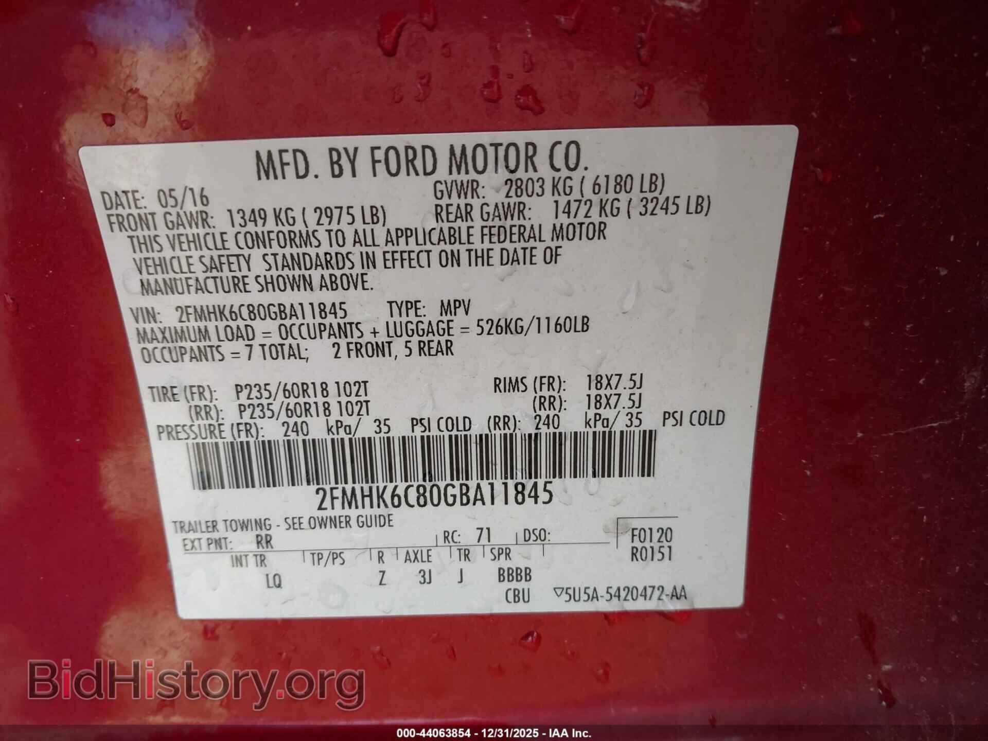 2016 FORD FLEX - VIN: 2FMHK6C80GBA11845 - Photo 9