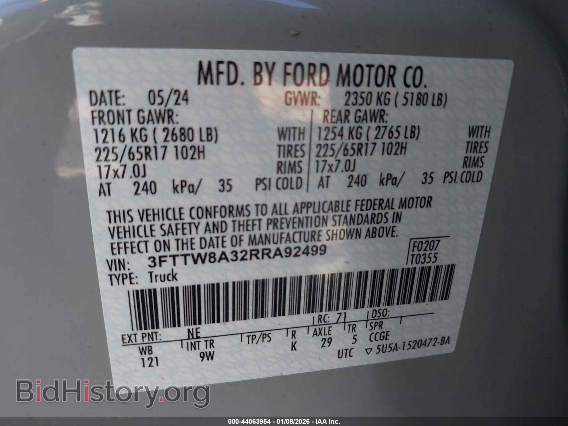 2024 FORD MAVERICK - VIN: 3FTTW8A32RRA92499 - Фото 9